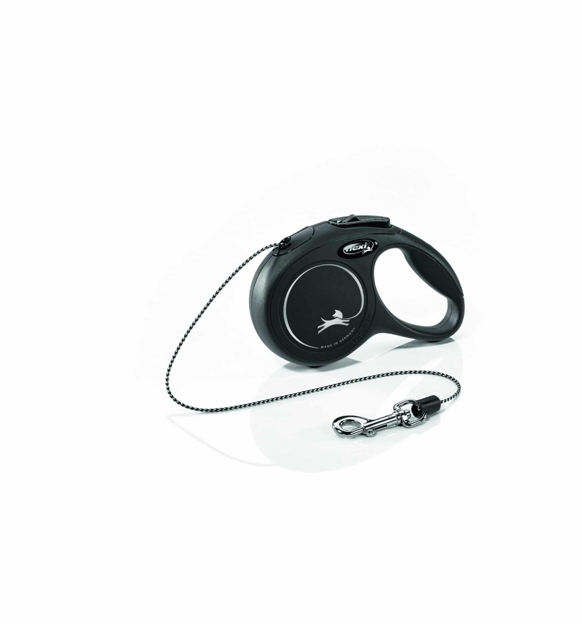 FLEXI Automatikleine für Katzen NEW CLASSIC CAT XS Seil 3 m Schwarz