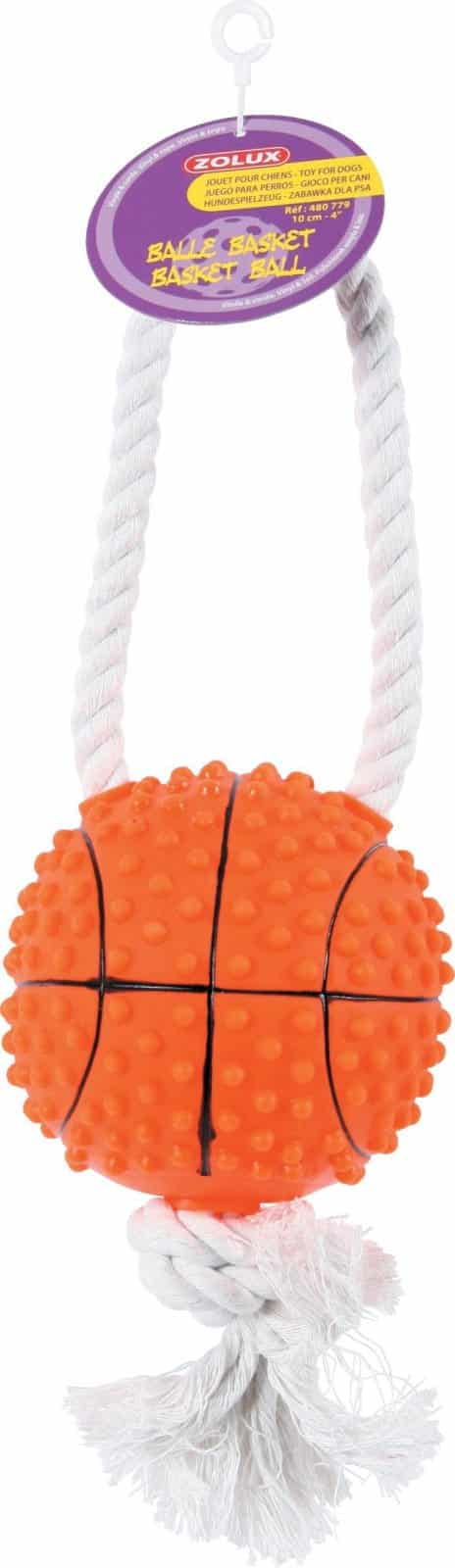 ZOLUX Hundespielzeug Basketballball mit Schnur 10 cm
