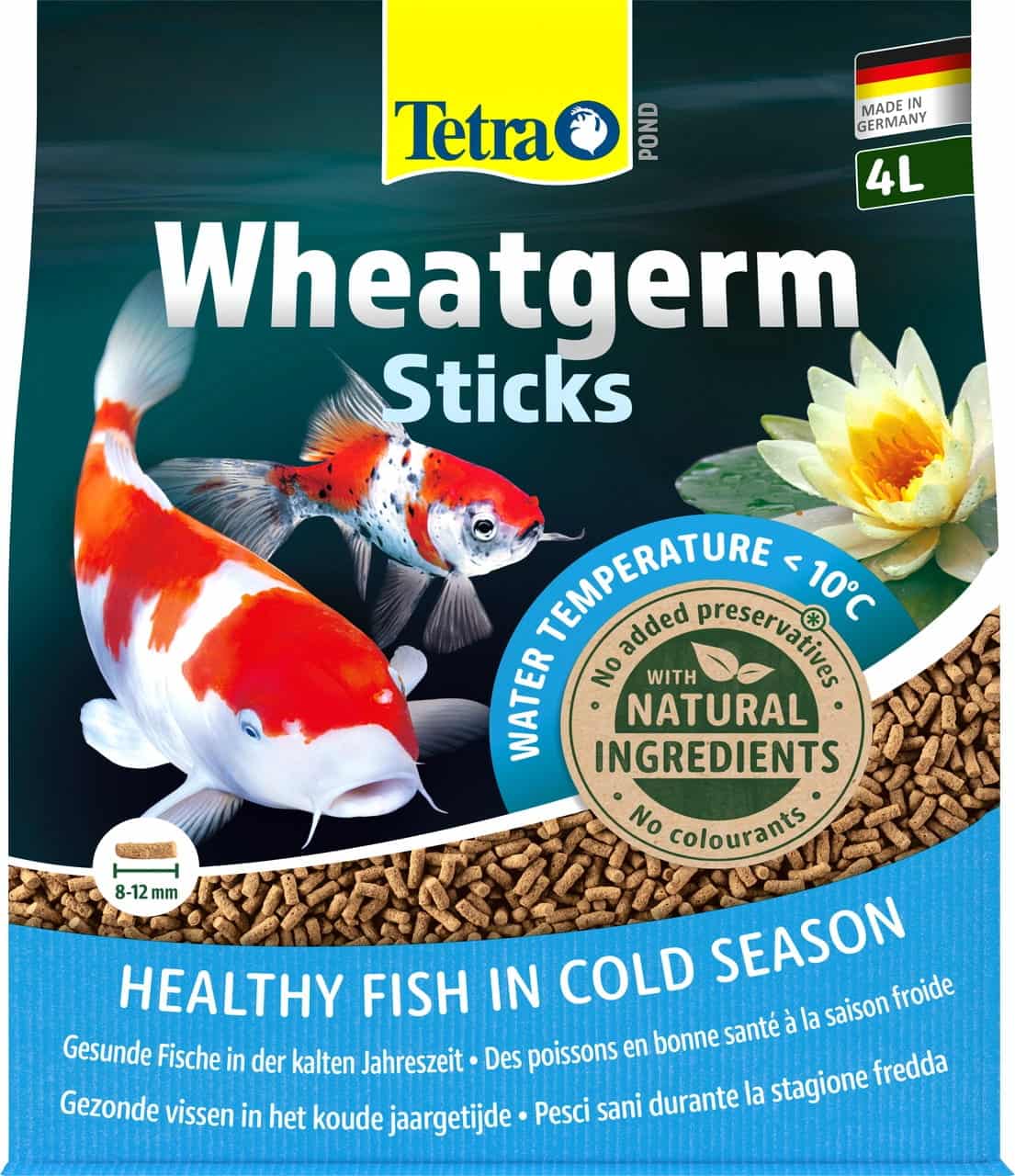 TETRA Pond Wheatgerm Sticks 4 L – Futter für Teichfische im Gartenteich