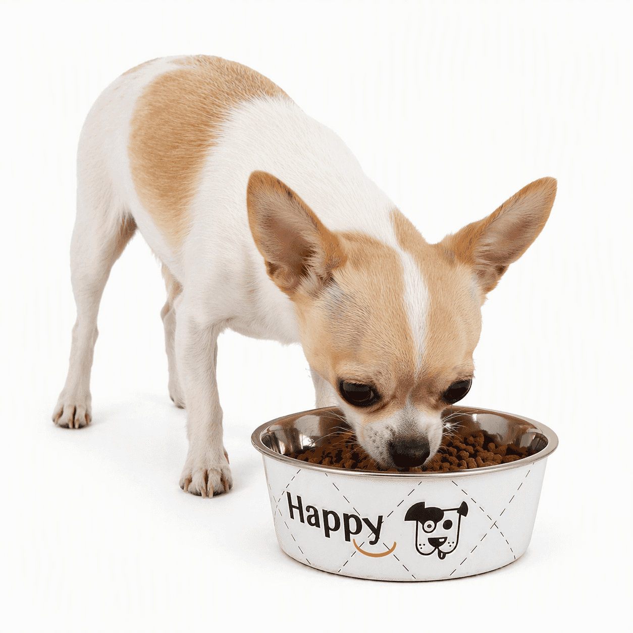 ZOLUX Edelstahlnapf für Hunde Inox HAPPY 0,4l Farbe Weiß