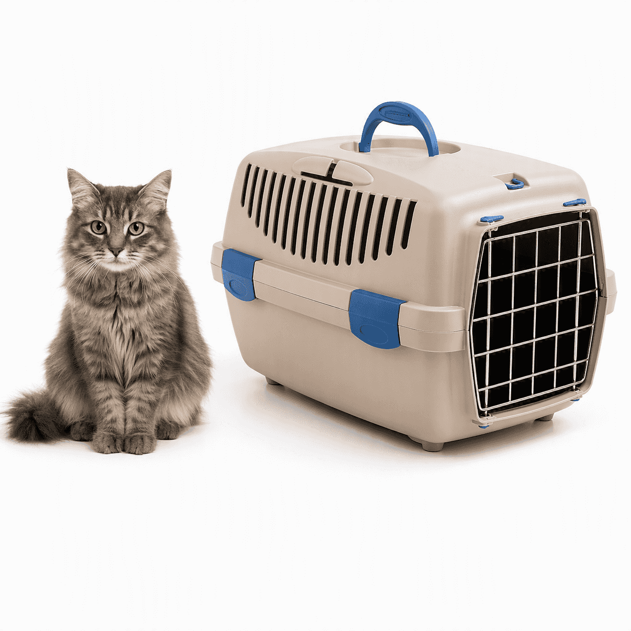 ZOLUX Transportbox für Hund und Katze GULLIVER 1 mit Metalltür, Farbe Beige