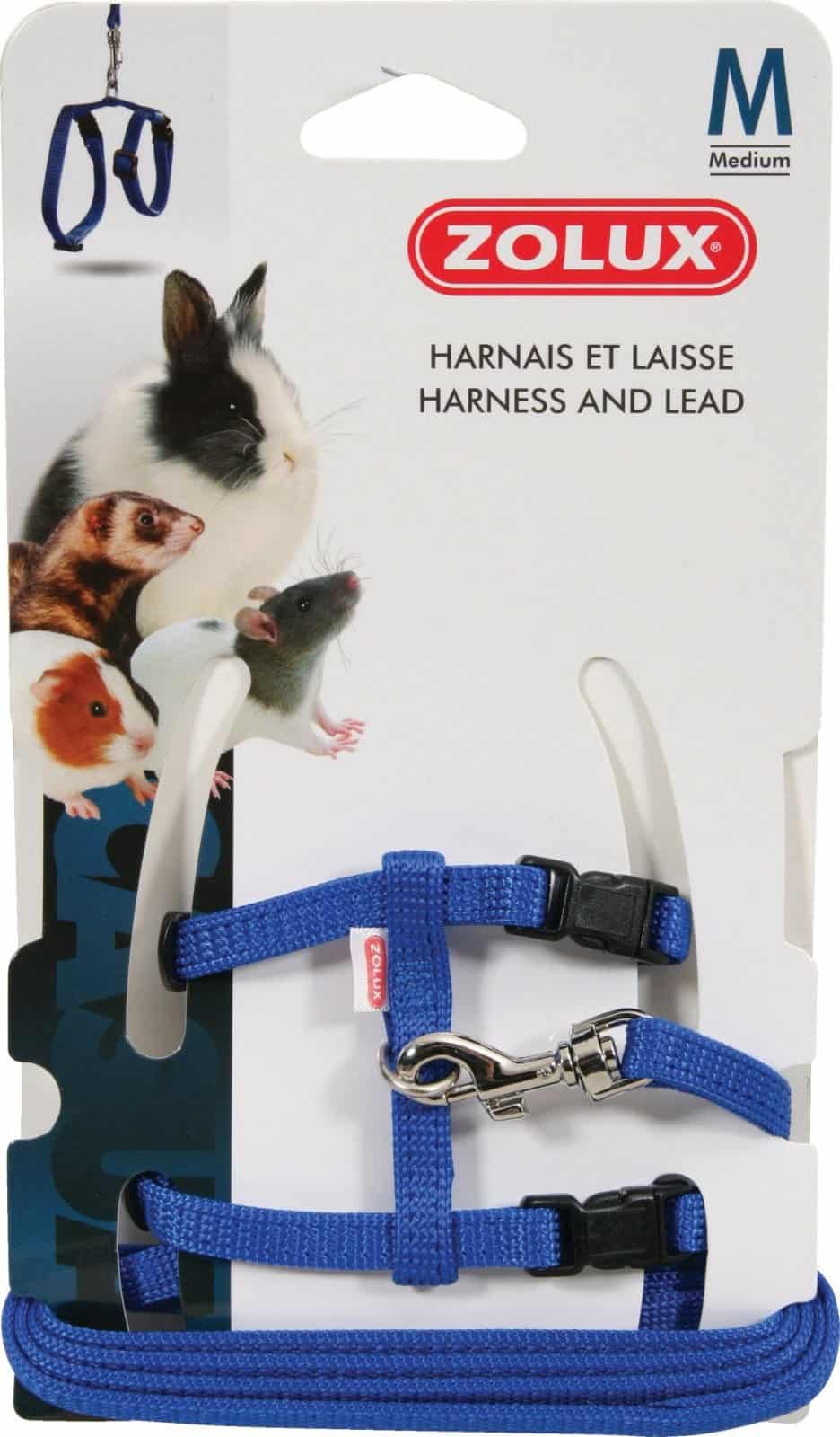Zolux Geschirr und Leine für Frettchen M Farbe Blau