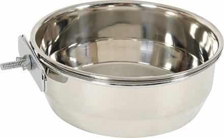 ZOLUX Edelstahlschüssel für Vögel und Nagetiere zur Befestigung im Käfig – 18 cm / 1,34 l