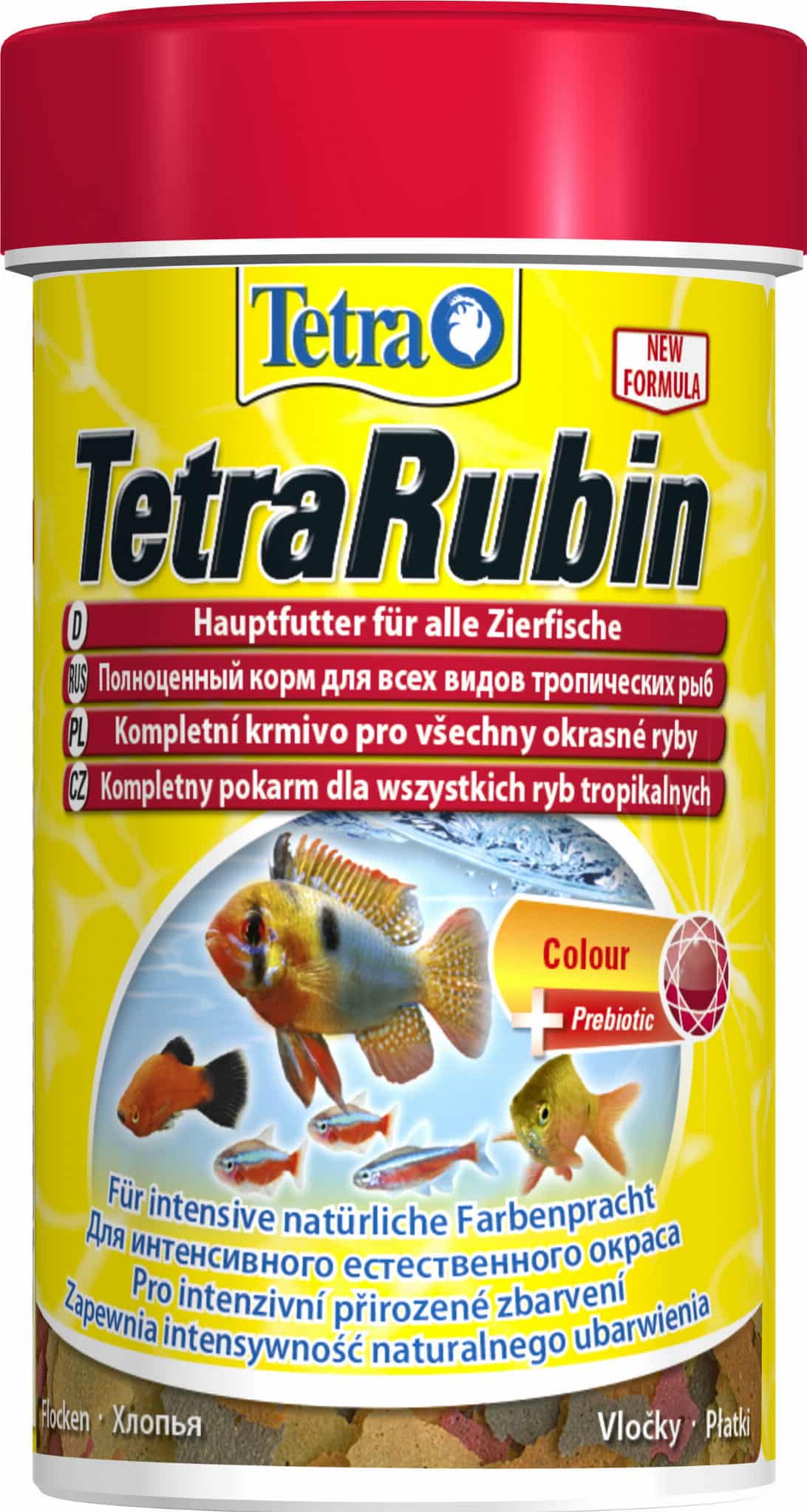 TETRA Rubin 100 ml, Flockenfutter für Fische zur Verstärkung der Farbintensität