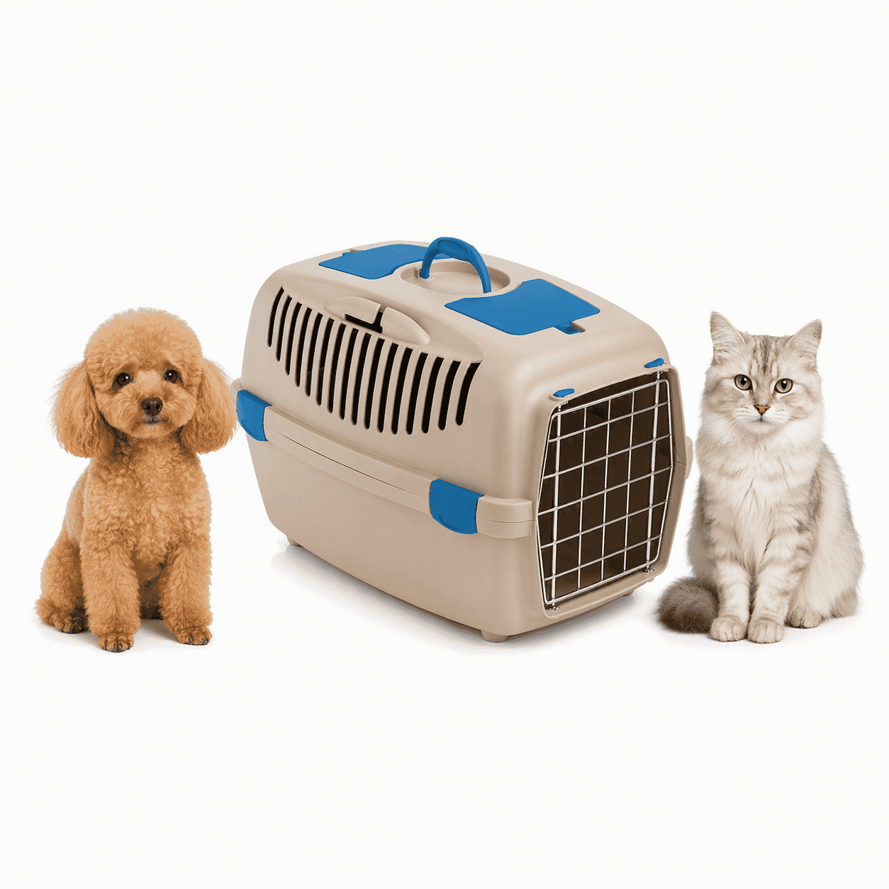 ZOLUX Transportbox für Hunde und Katzen GULLIVER 2 mit Metalltür, Farbe: Beige