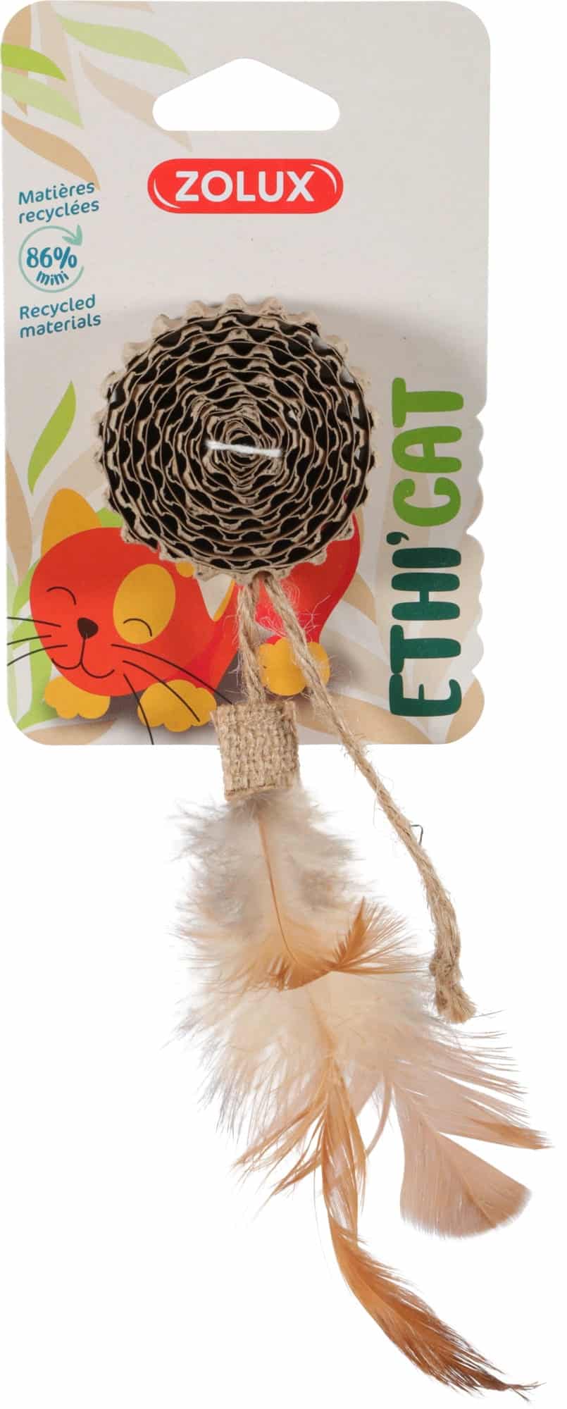 ZOLUX Katzenspielzeug aus Pappe und Federn ETHICAT 22 cm