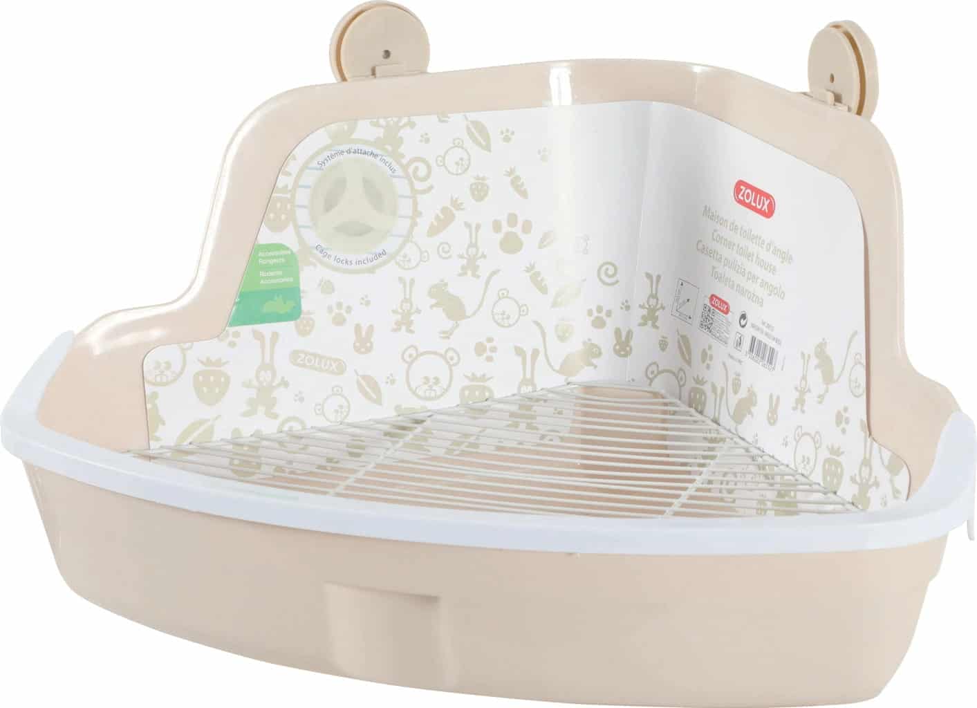 ZOLUX Ecktoilette für Nagetiere groß 415x310x205 mm beige