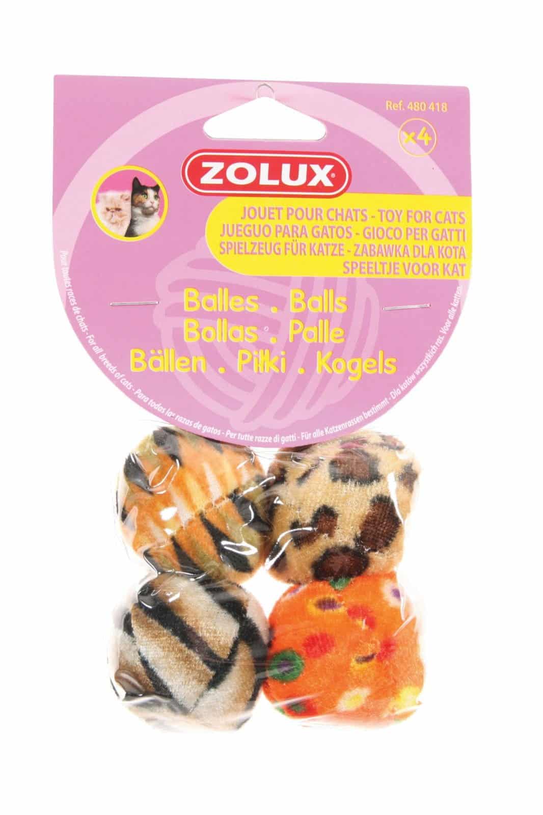 ZOLUX Set mit 4 mehrfarbigen Bällen