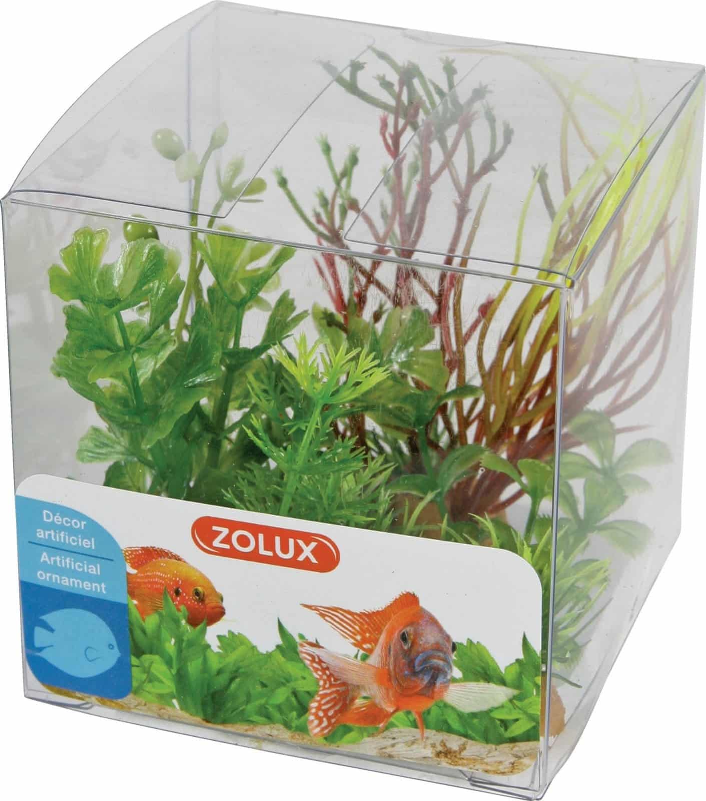 ZOLUX Aquariumsdekoration – Pflanzen-Mix x 4 Stück, Set 2