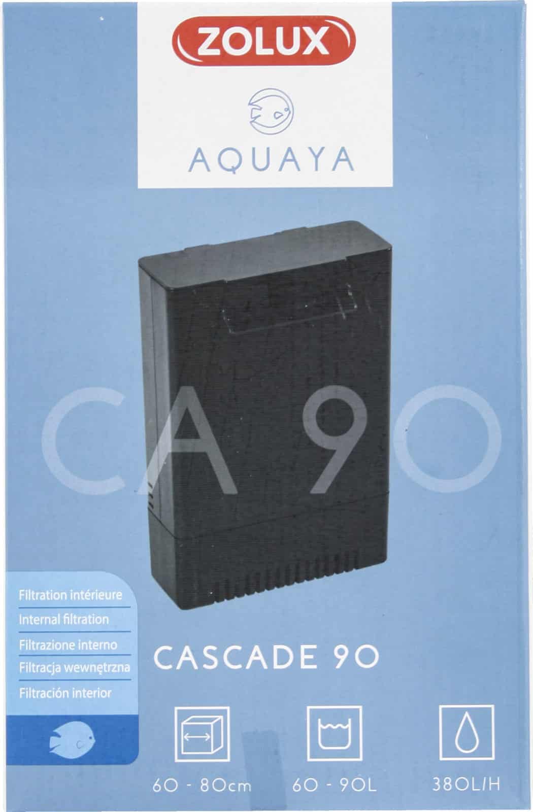 ZOLUX Innenfilter für Aquarien AQUAYA Cascade 90, Farbe Schwarz