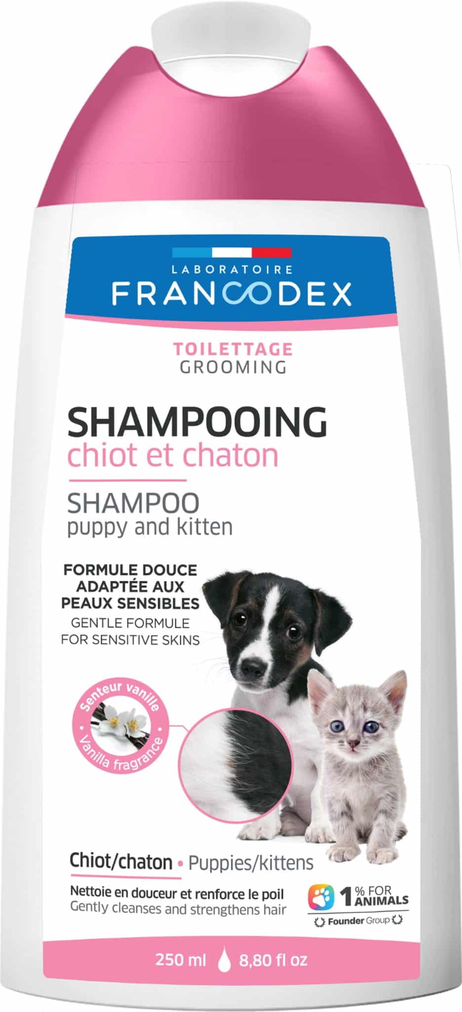 Francodex Shampoo für Welpen und Kätzchen – pH-neutral, 250 ml