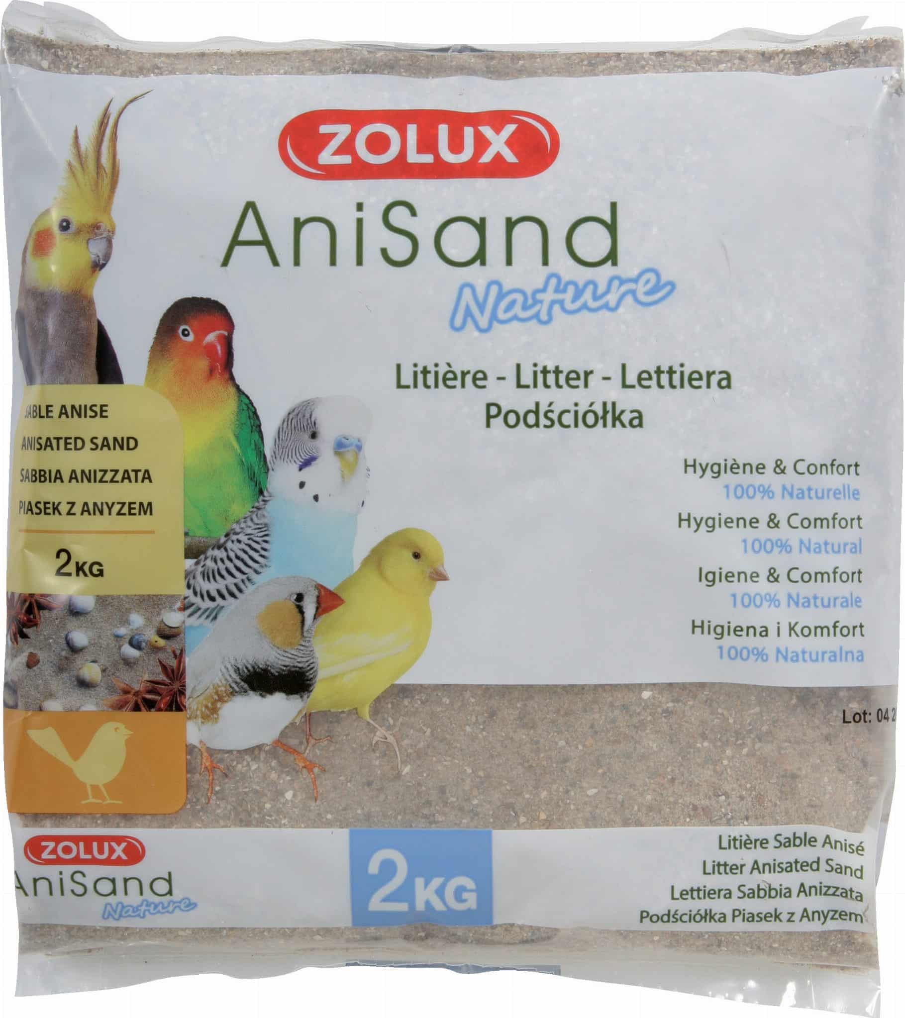 ZOLUX Anissand mit Anis für Vogelkäfige AniSand Nature  2 kg