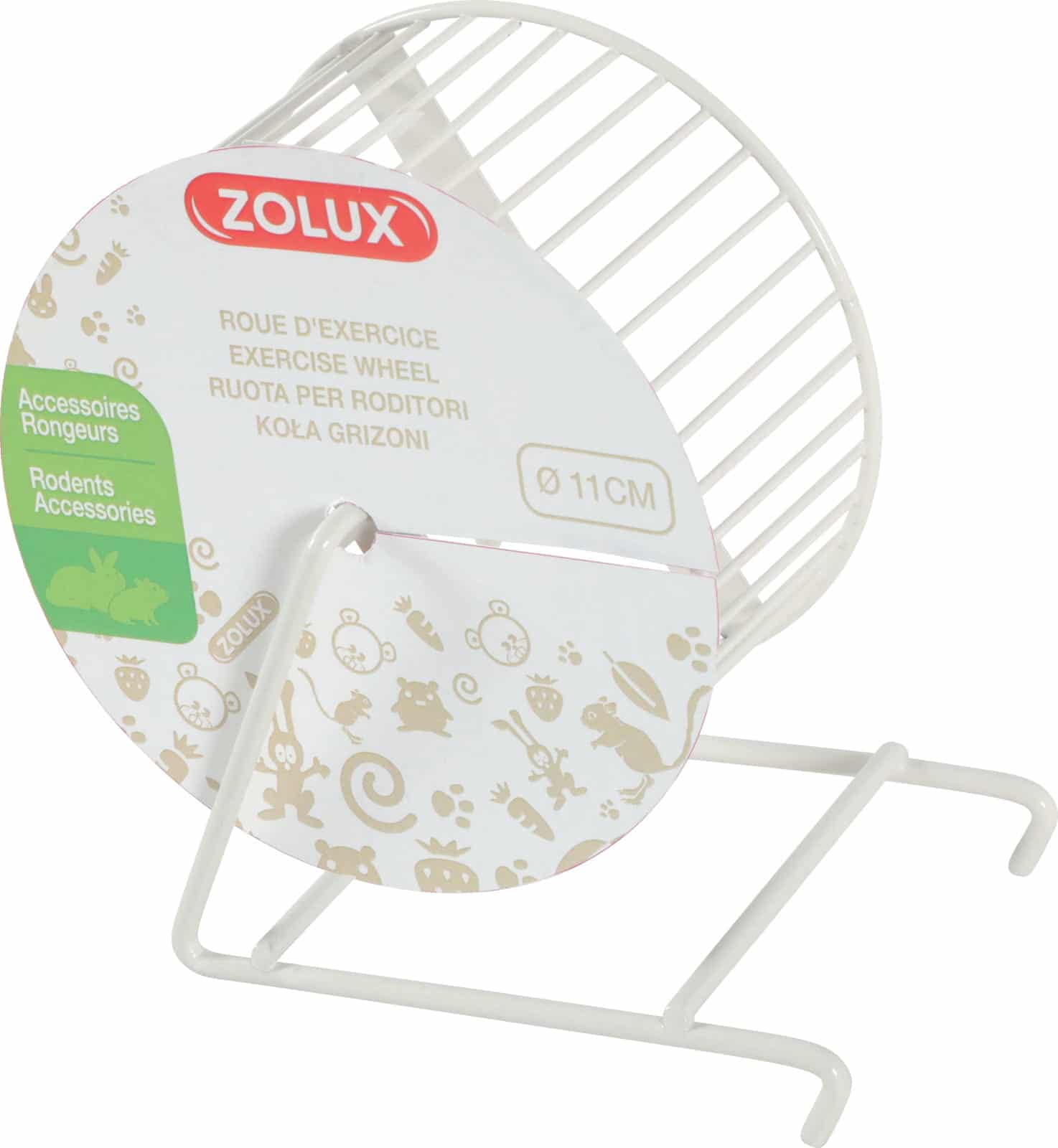 ZOLUX Laufrad aus Metall für  Nagern  11 cm, Farbe: beige