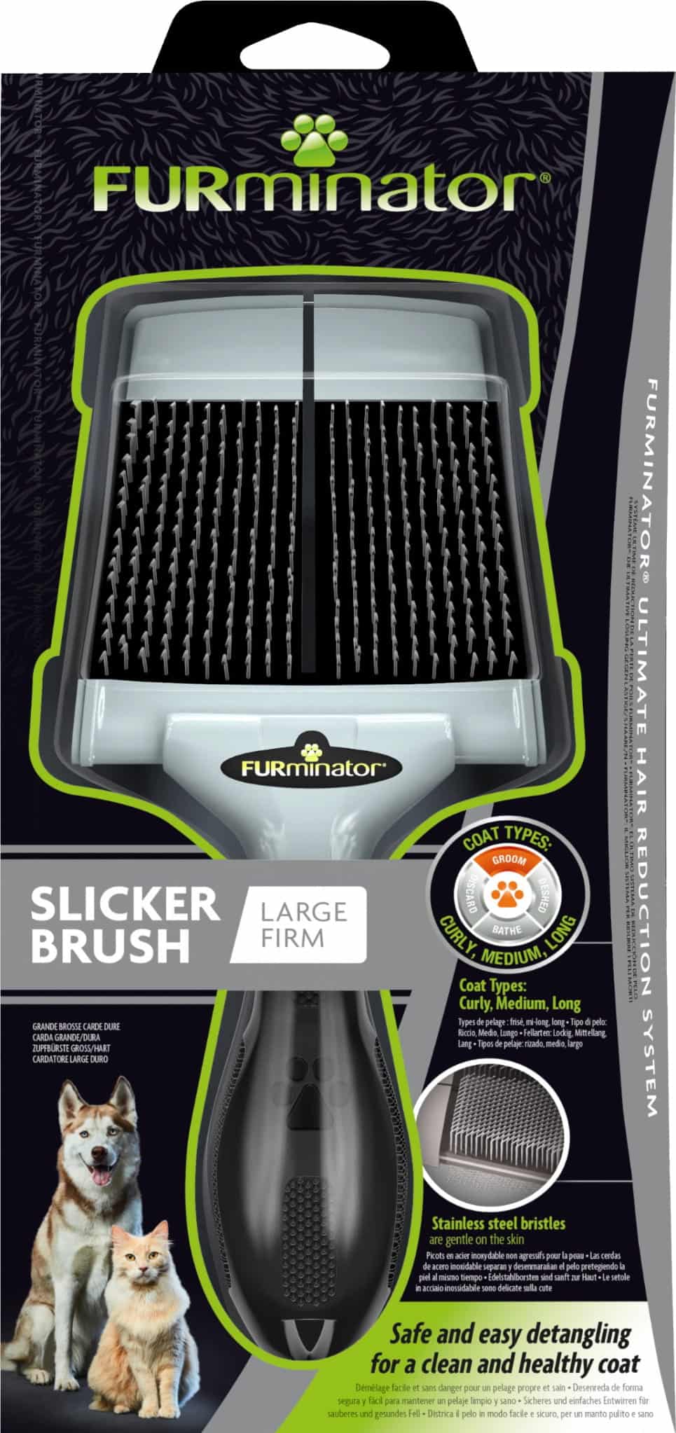FURMINATOR Pudelbürste für Hunde und Katzen L Firm