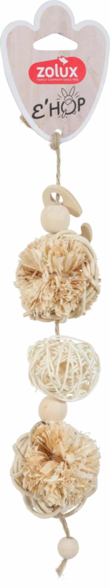 ZOLUX Spielzeug für Kleinsäuger – Girlande mit 3 Pompons EHOP 6 x 6 x 36 cm
