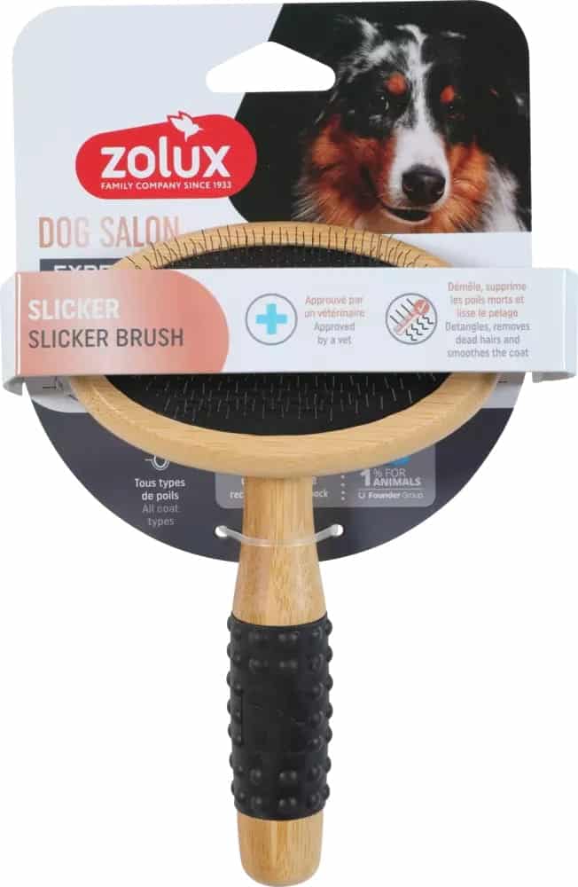 ZOLUX Holz-Pudelbürste für Hunde DOG SALON