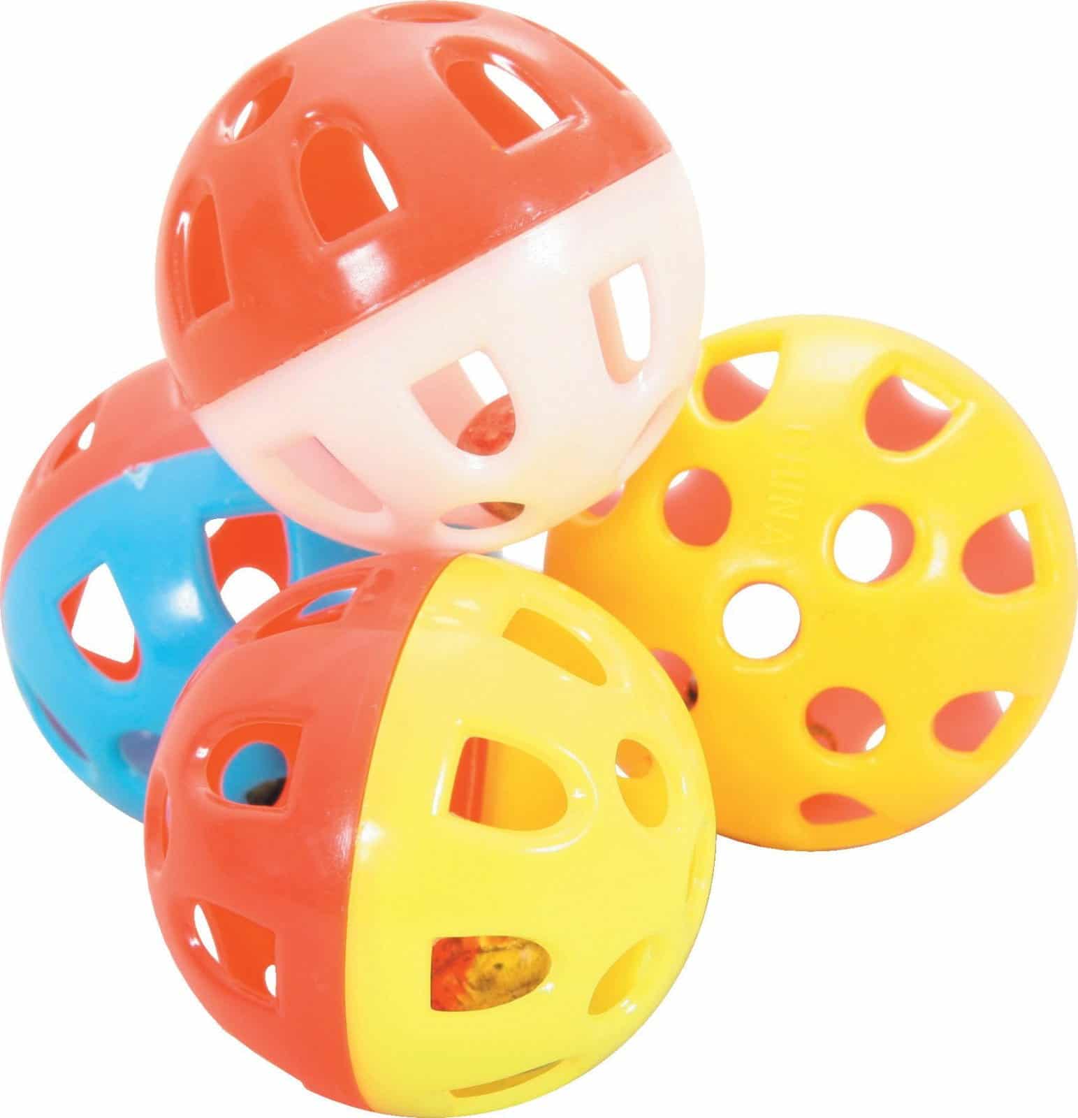 ZOLUX Katzenspielzeug, 4er Set Bälle mit Glöckchen 3 cm