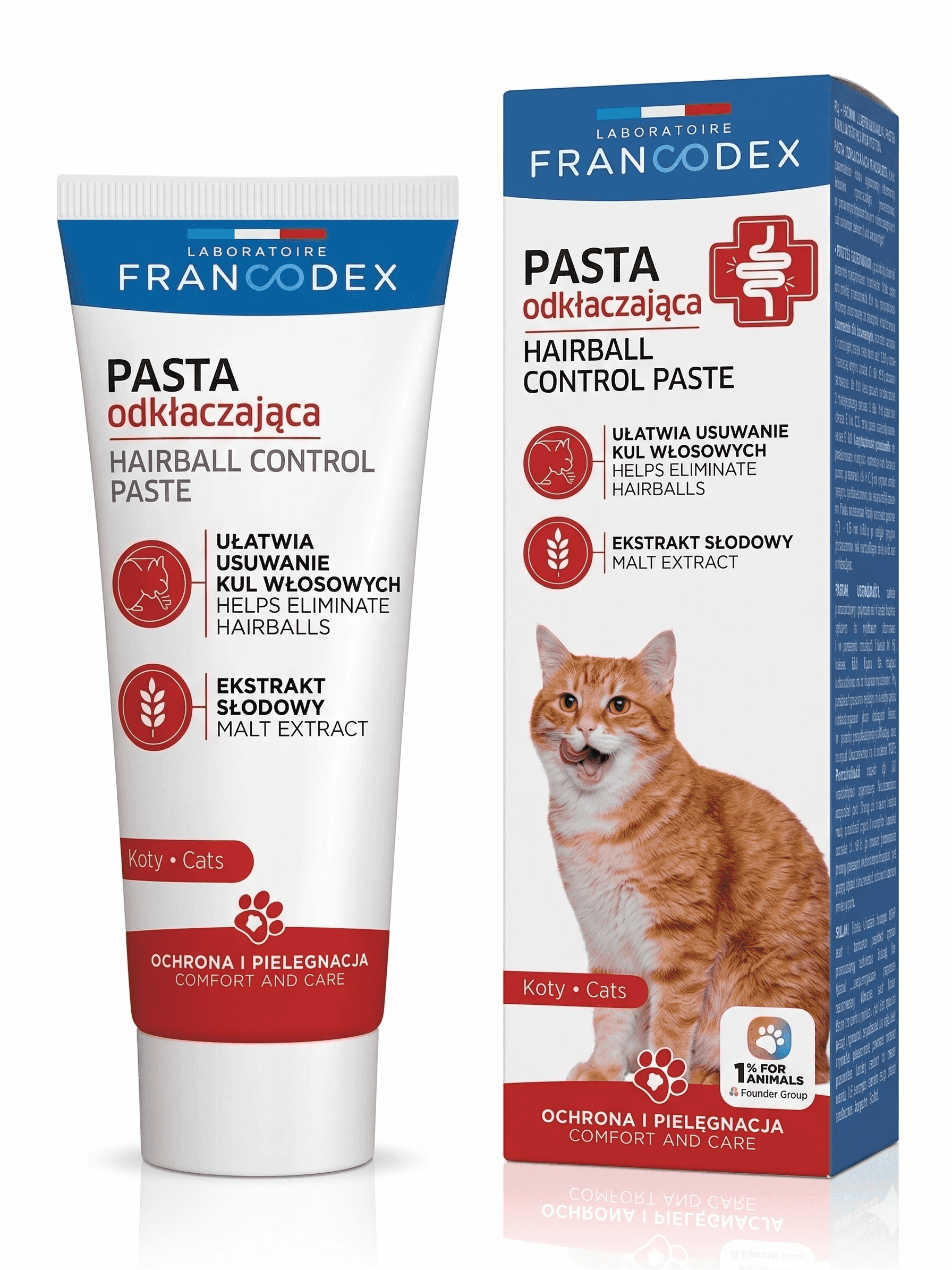 FRANCODEX PL Anti-Haarballen-Paste für Katzen, unterstützt die Darmfunktion – 70 g
