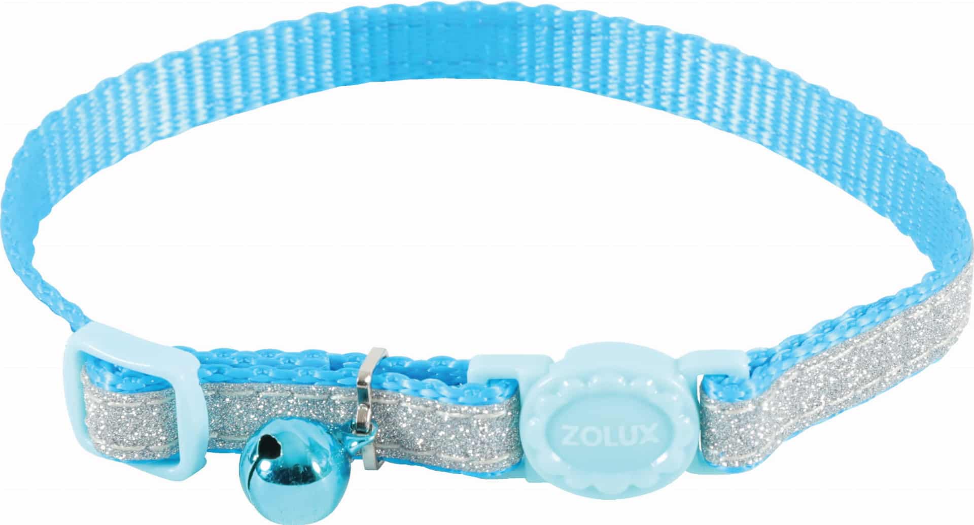 ZOLUX Verstellbares Nylon-Katzenhalsband SHINY, Farbe Blau