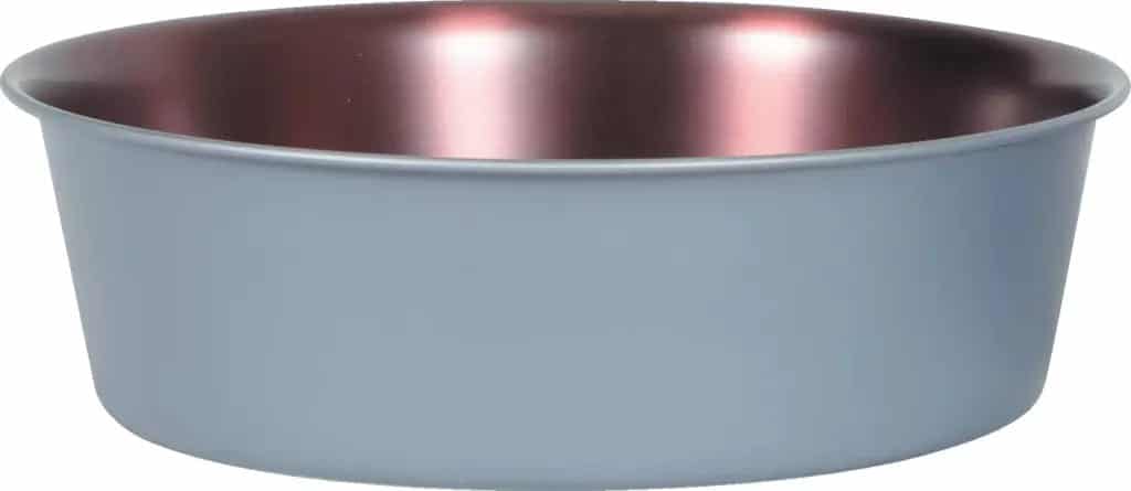 ZOLUX Anti-Rutsch-Edelstahlnapf für Hund und Katze COPPER 600 ml stahlgrau/kupfer