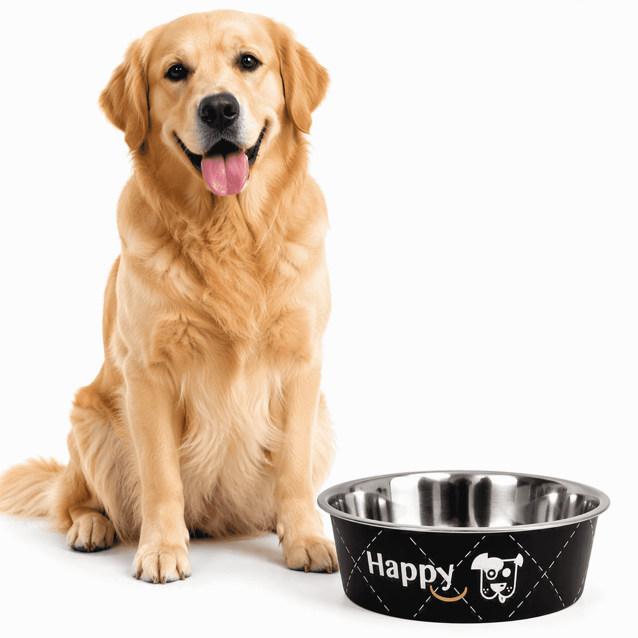 ZOLUX Edelstahlnapf für Hunde Inox HAPPY 1,5l Farbe Schwarz