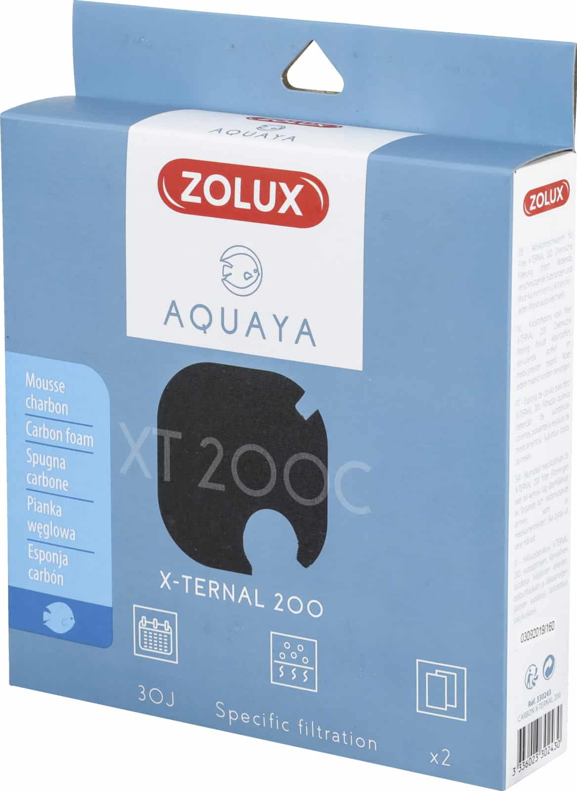 Zolux Aktivkohleeinsatz für Filter Carbon AQUAYA XTERNAL 200