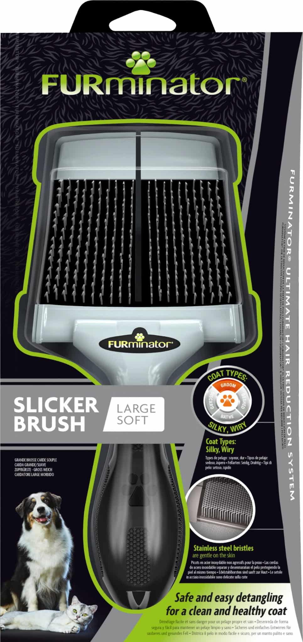 FURMINATOR Slicker-Bürste für Hunde und Katzen L Soft