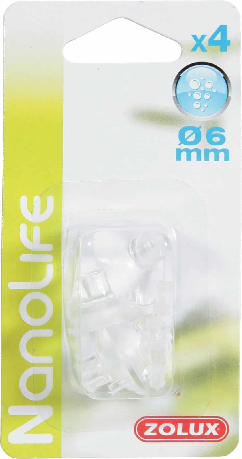 ZOLUX Saugnapf für Aquarium – für Schläuche, Rohre und Zubehör mit einem Durchmesser von 4–6 mm, 4 Stück