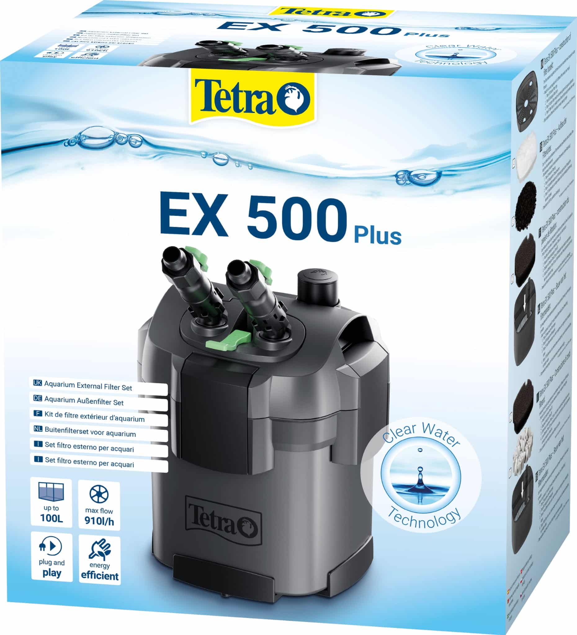 TETRA EX 500 Plus – Außenfilter für Aquarien mit einem Volumen unter 100 l
