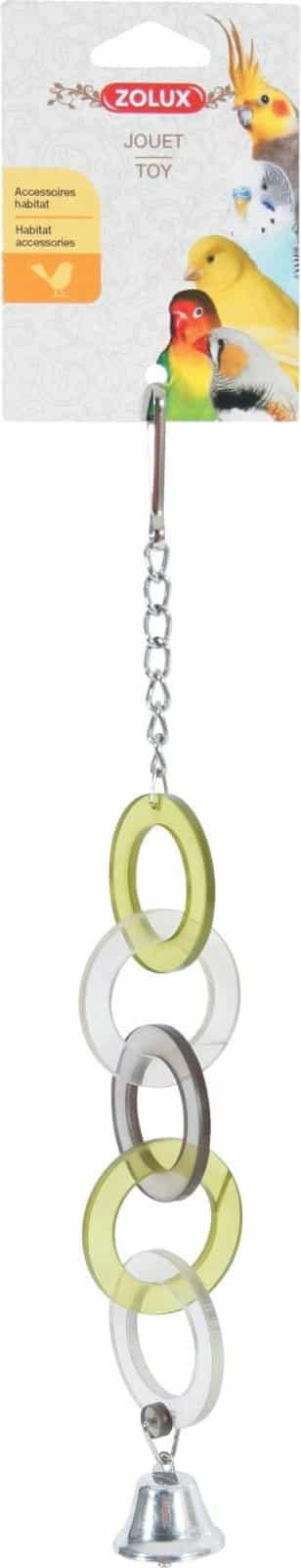 ZOLUX Acryl-Vogelspielzeug Ringe mit Glocke, an einer Kette