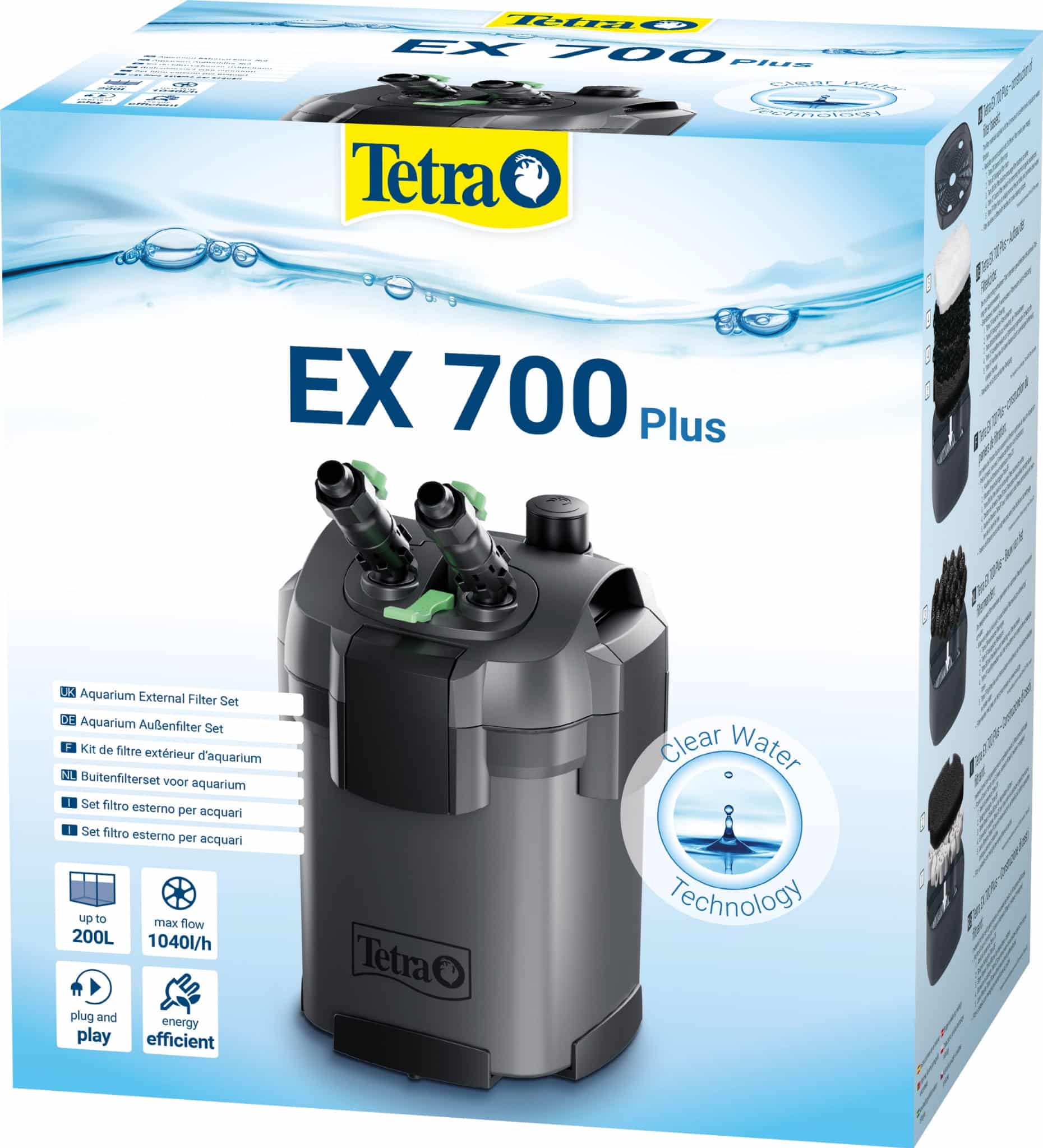 TETRA EX 700 Plus – Außenfilter für Aquarien mit einem Volumen von 100–200 l