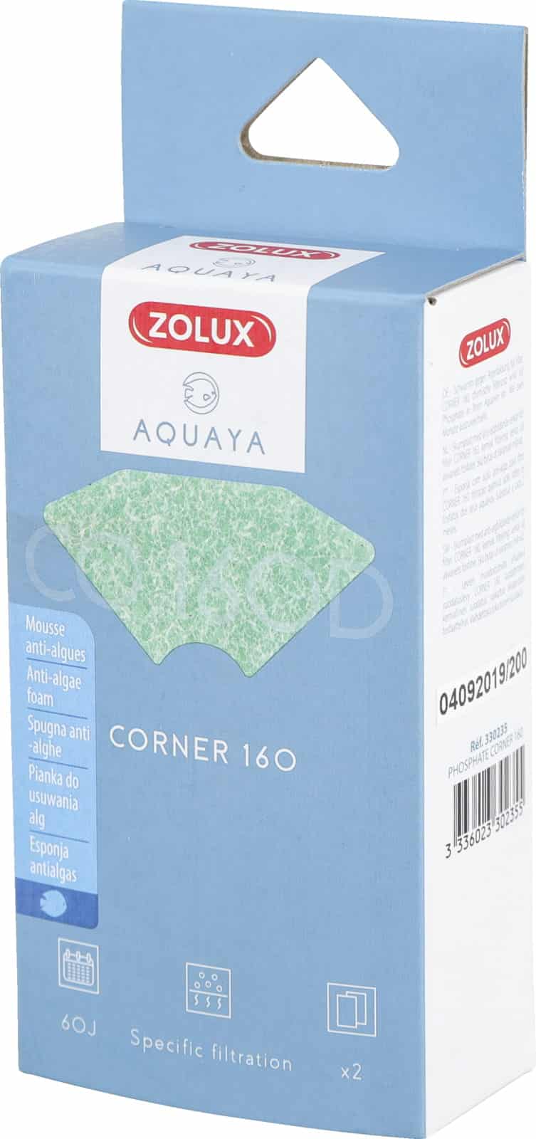 Zolux Algenfiltereinsatz Phosphate AQUAYA Corner 160