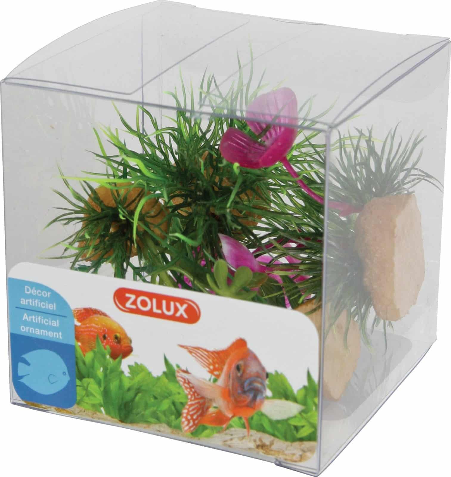 ZOLUX Aquariumsdekoration – Pflanzen-Mix x 4 Stück, Set 1