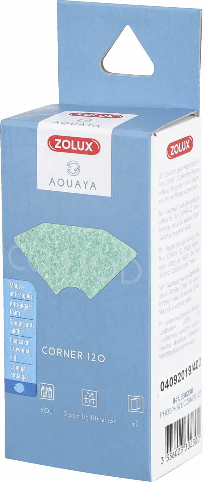 Zolux Algenfiltereinsatz Phosphate AQUAYA Corner 120