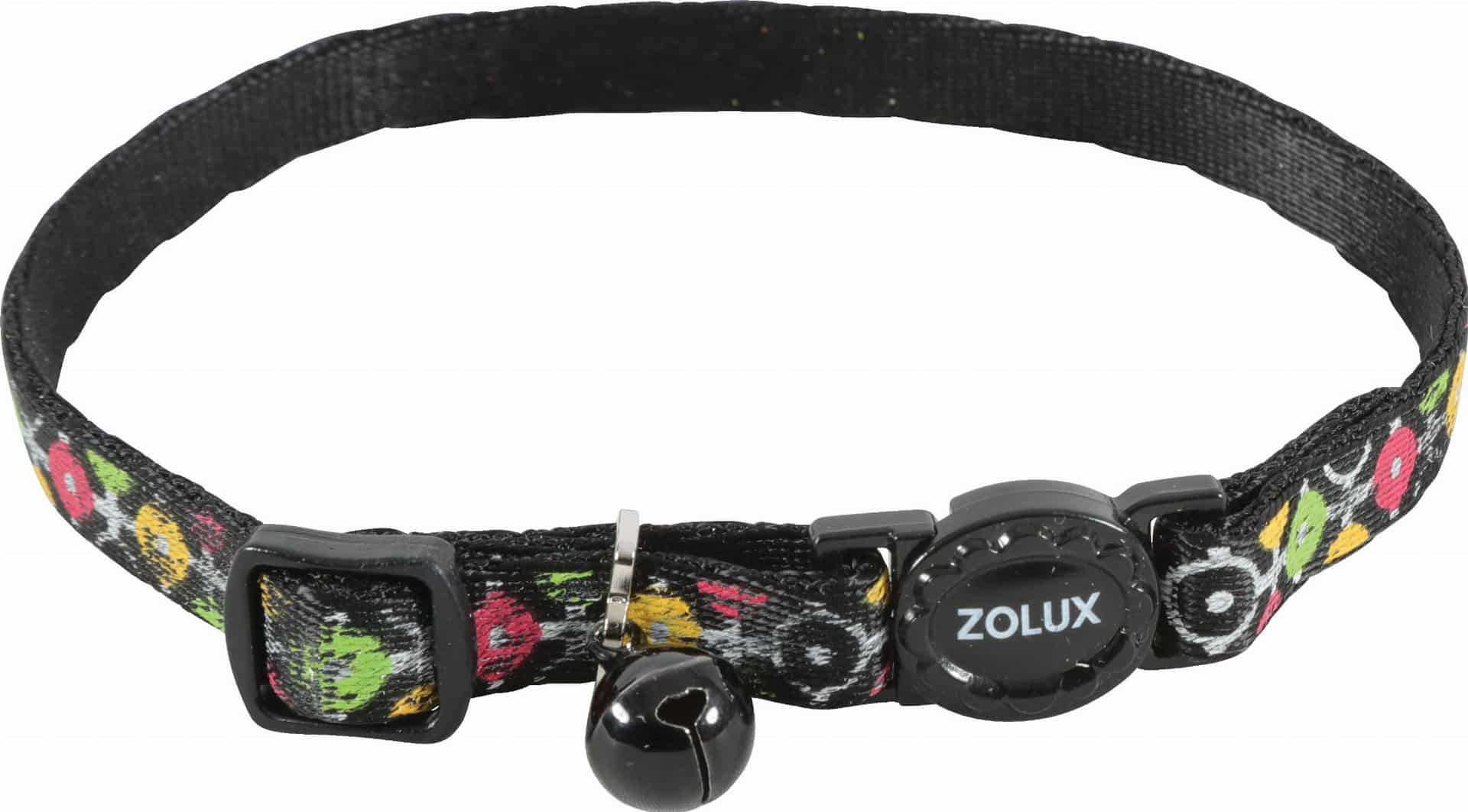 ZOLUX Verstellbares Nylon-Halsband für Katzen ARROW, Farbe Schwarz