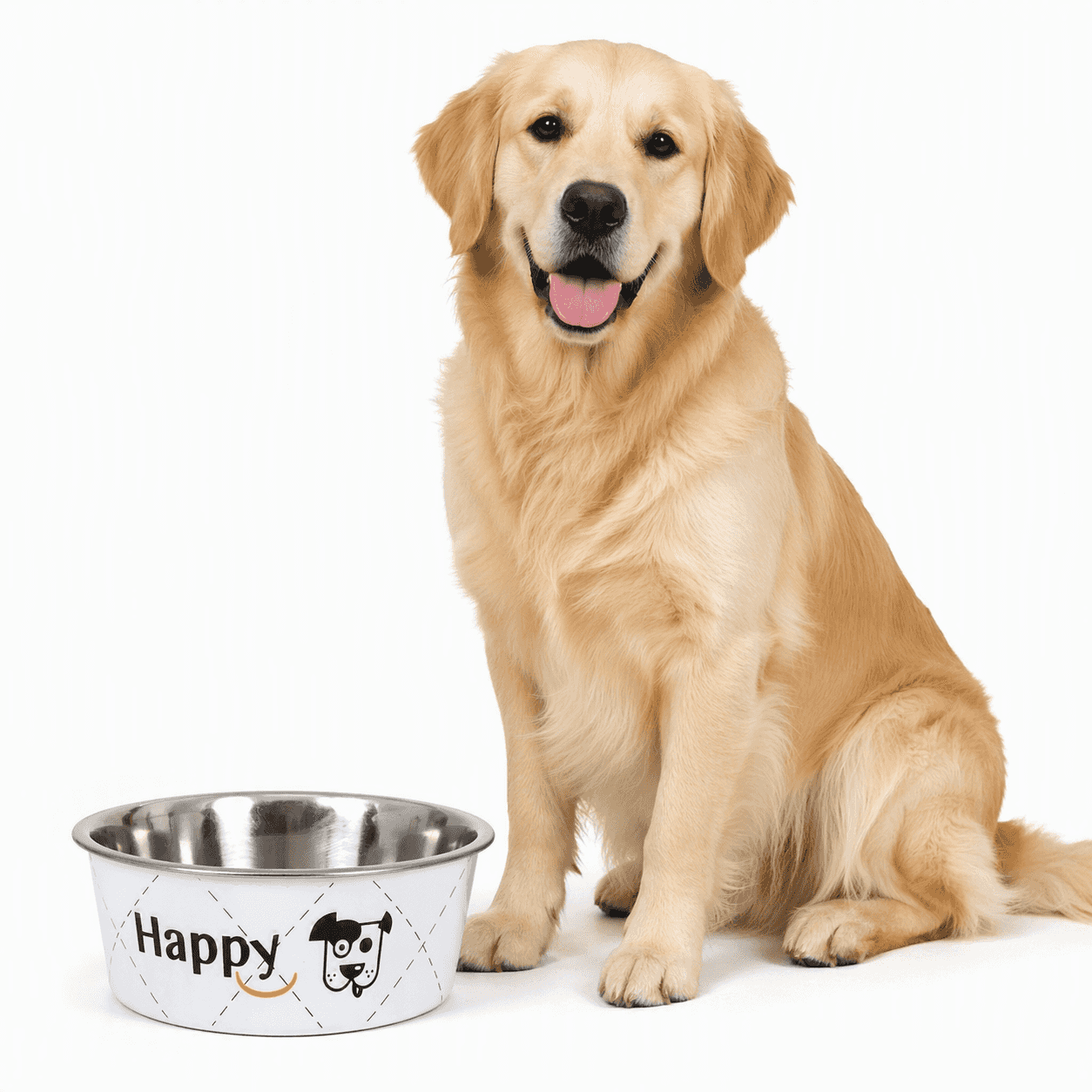 ZOLUX Edelstahlnapf für Hund Inox HAPPY 2,65 l weiß