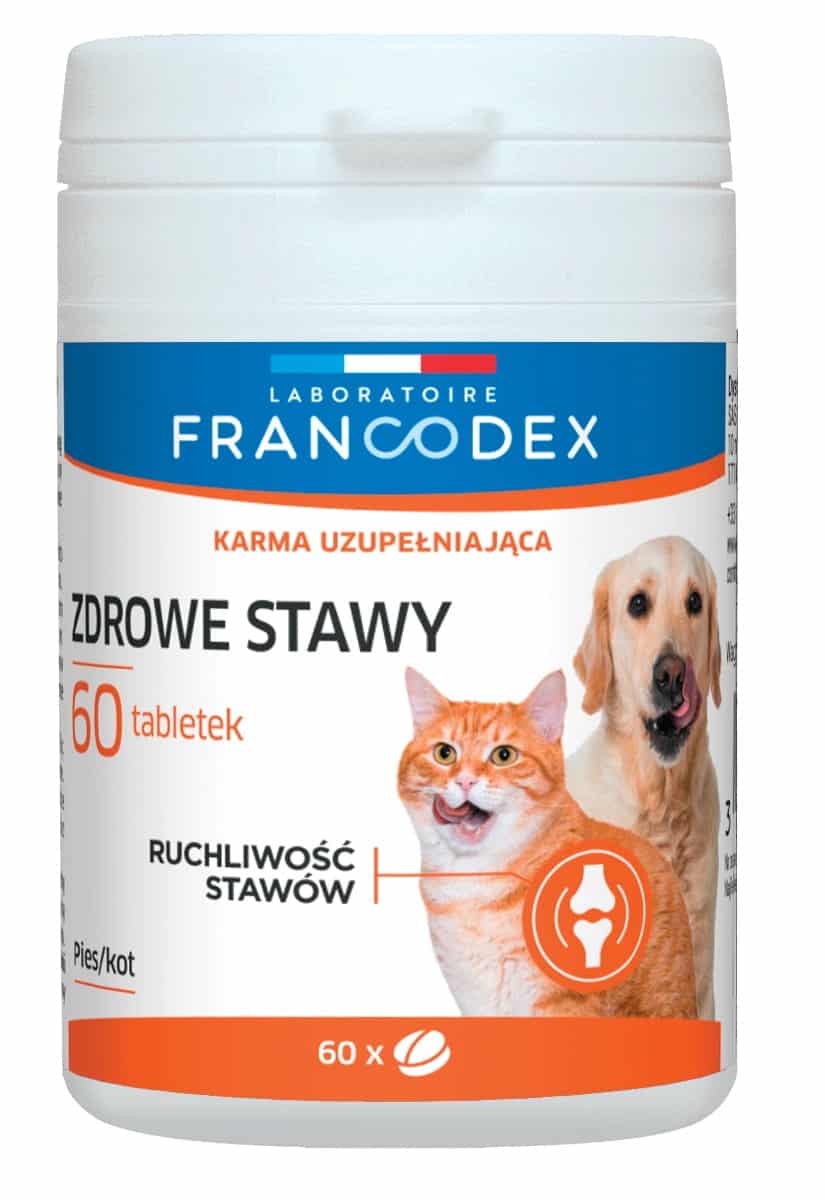 FRANCODEX Ergänzungsfuttermittel für Hunde und Katzen für gesunde Gelenke – 60 Tabletten.