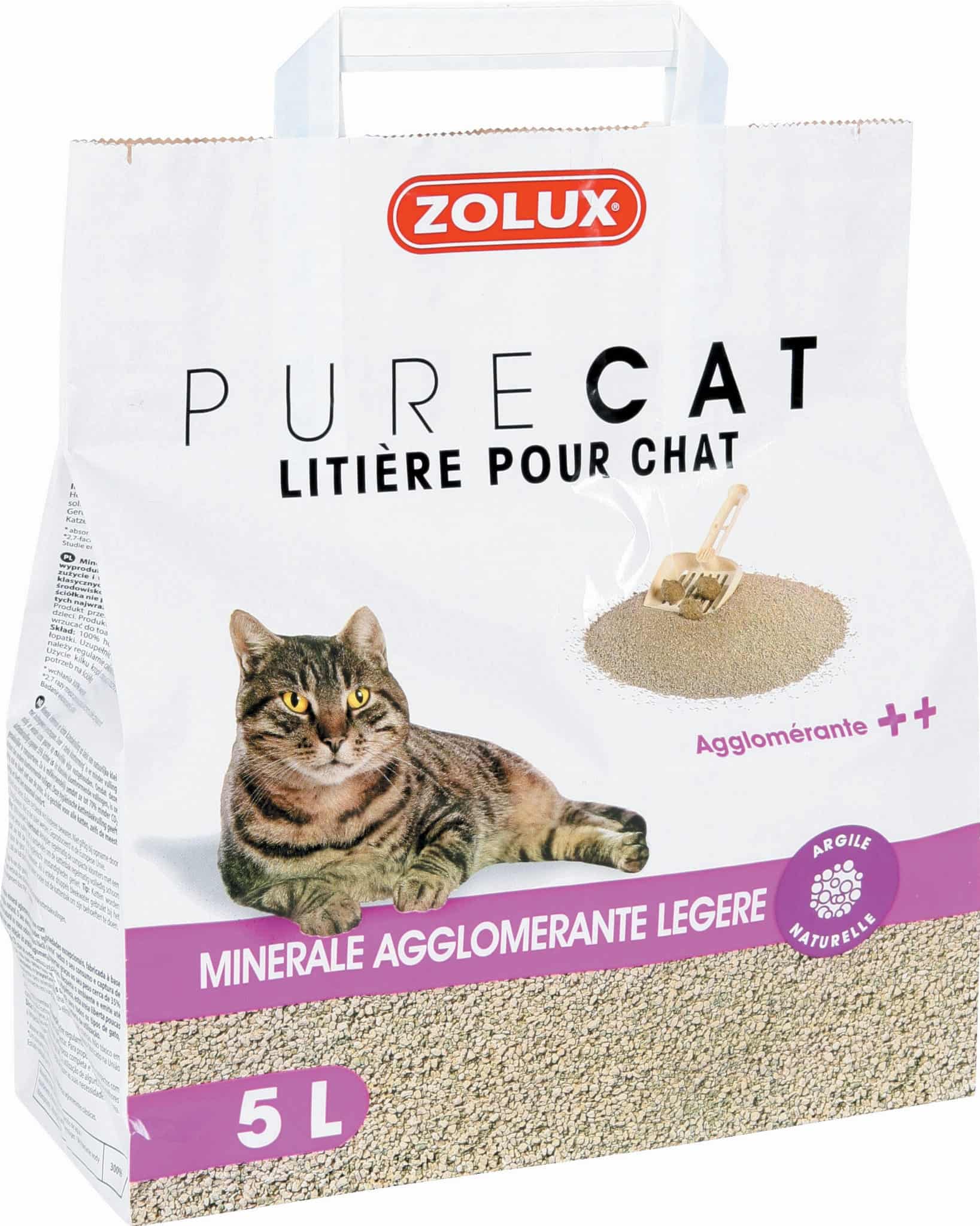 ZOLUX PURECAT Klumpstreu für Katzen  Natur 5 l