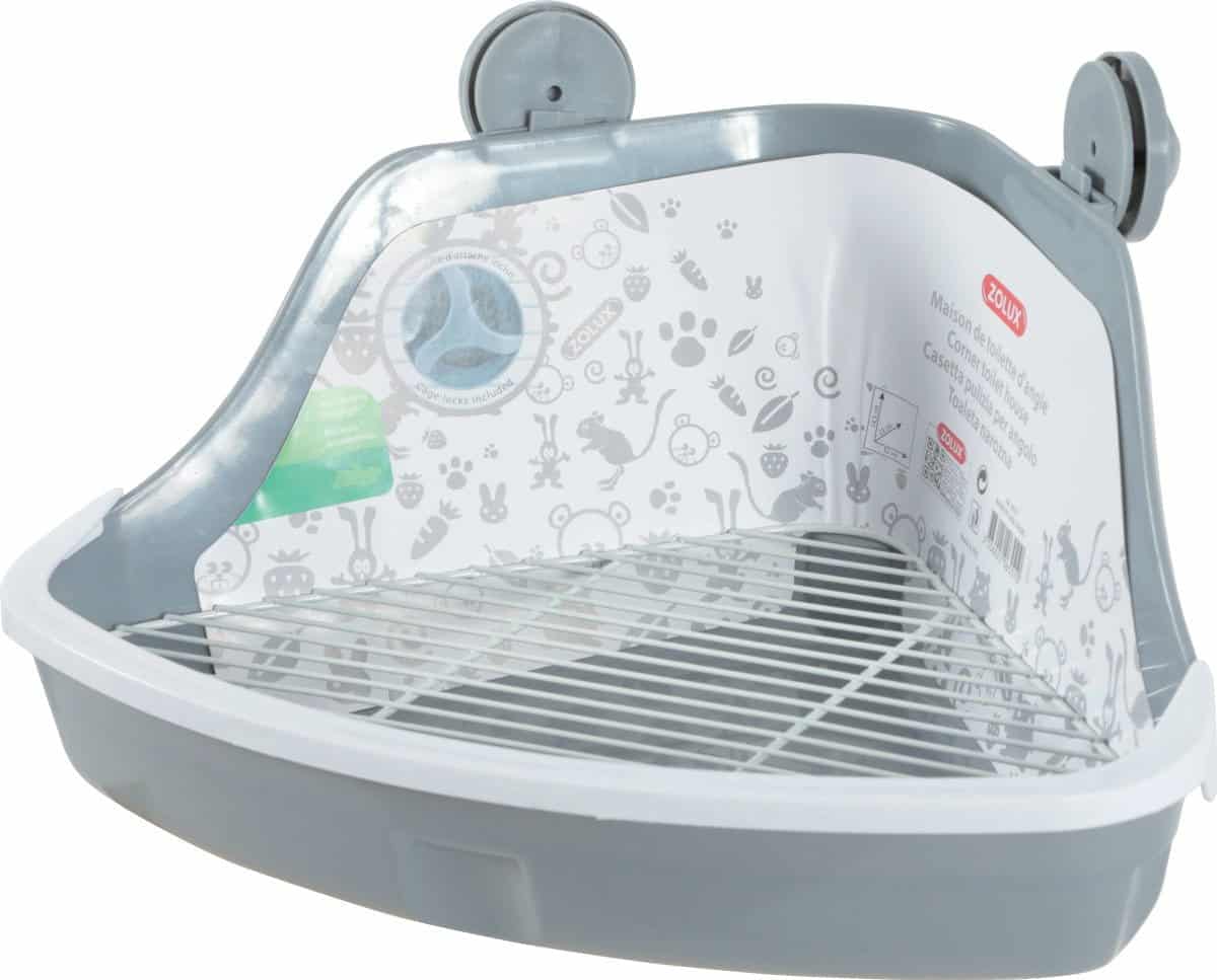 ZOLUX Ecktoilette für Nagetiere, klein, 320 x 230 x 145 mm, Farbe Grau