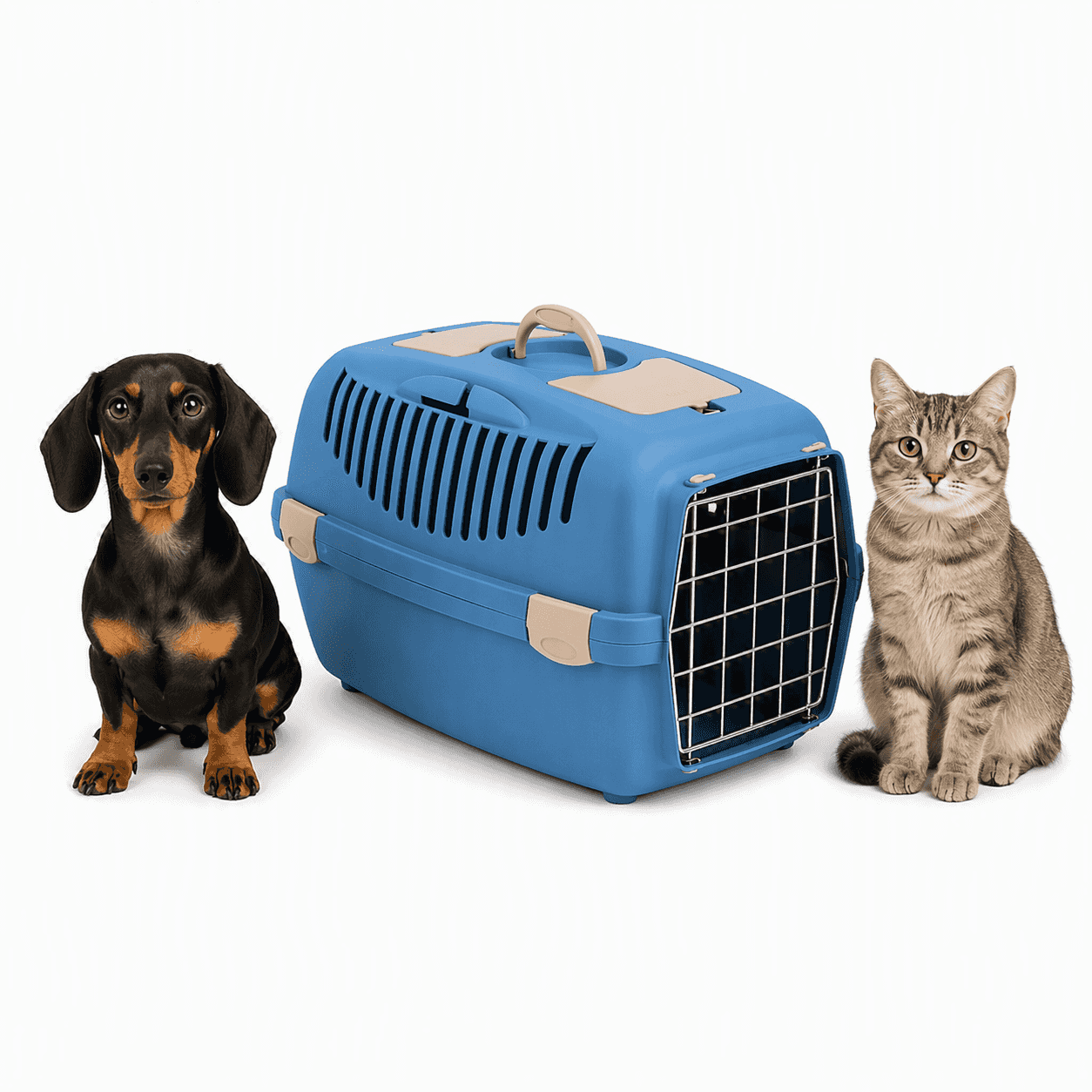 ZOLUX Transportbox für Hunde und Katzen GULLIVER 2 mit Metalltür, Farbe Blau