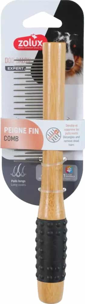 ZOLUX Holz-Kamm mit engen Zinken für Hunde – DOG SALON