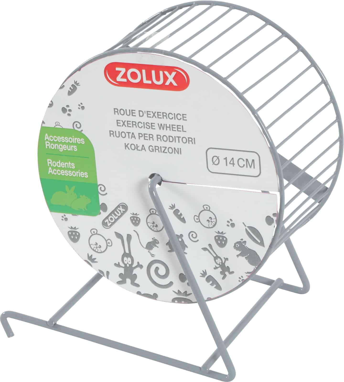 ZOLUX Metall-Laufrad für Nagetiere 14 cm, Farbe: Grau