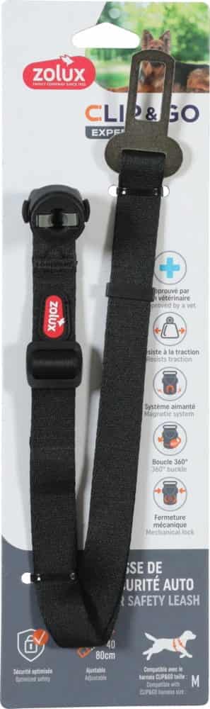 ZOLUX Hunde-Autosicherheitsgurt für Geschirr CLIP&GO M