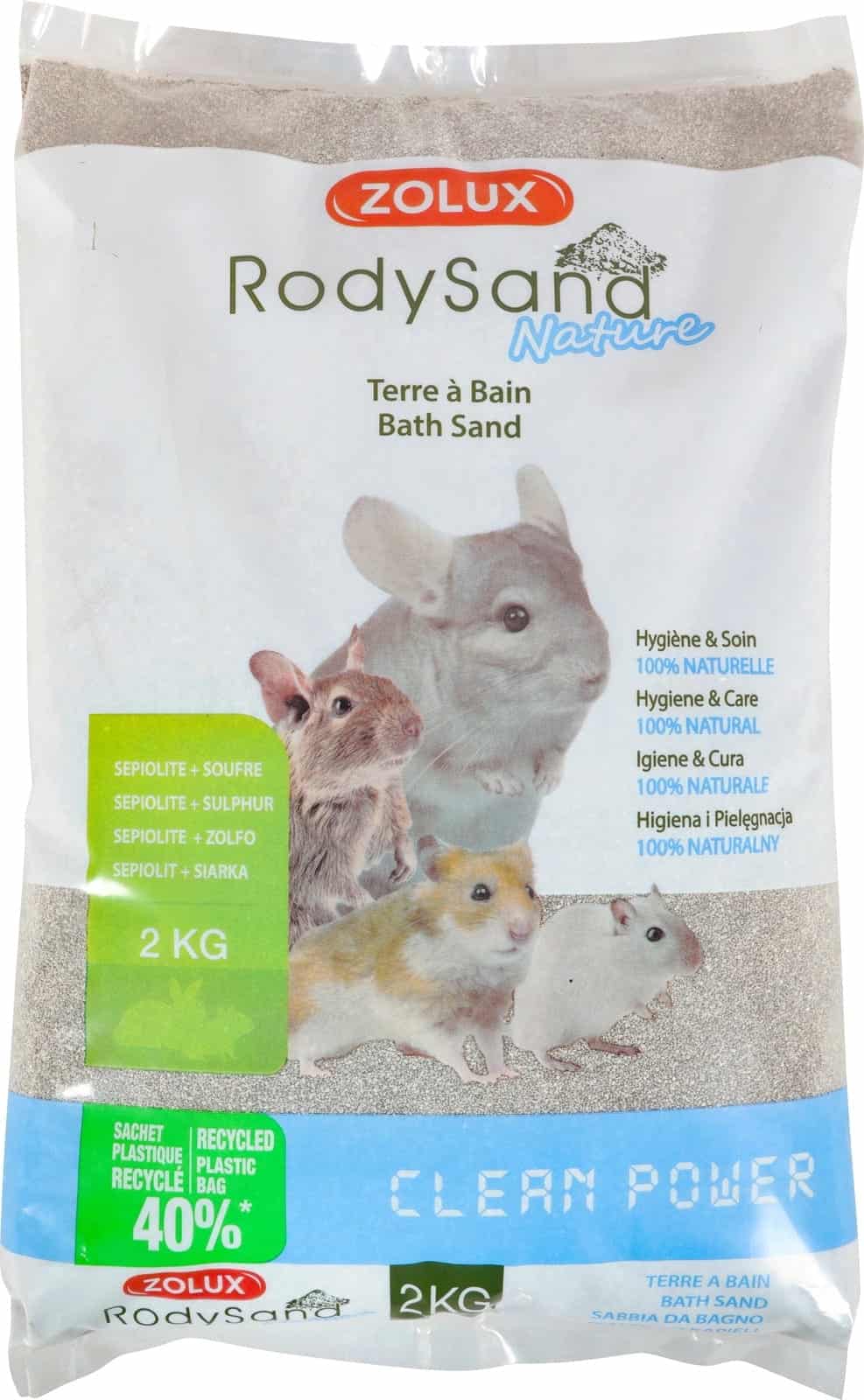 ZOLUX Badesand für Hamster, Mäuse und Chinchillas RodySand 2 kg
