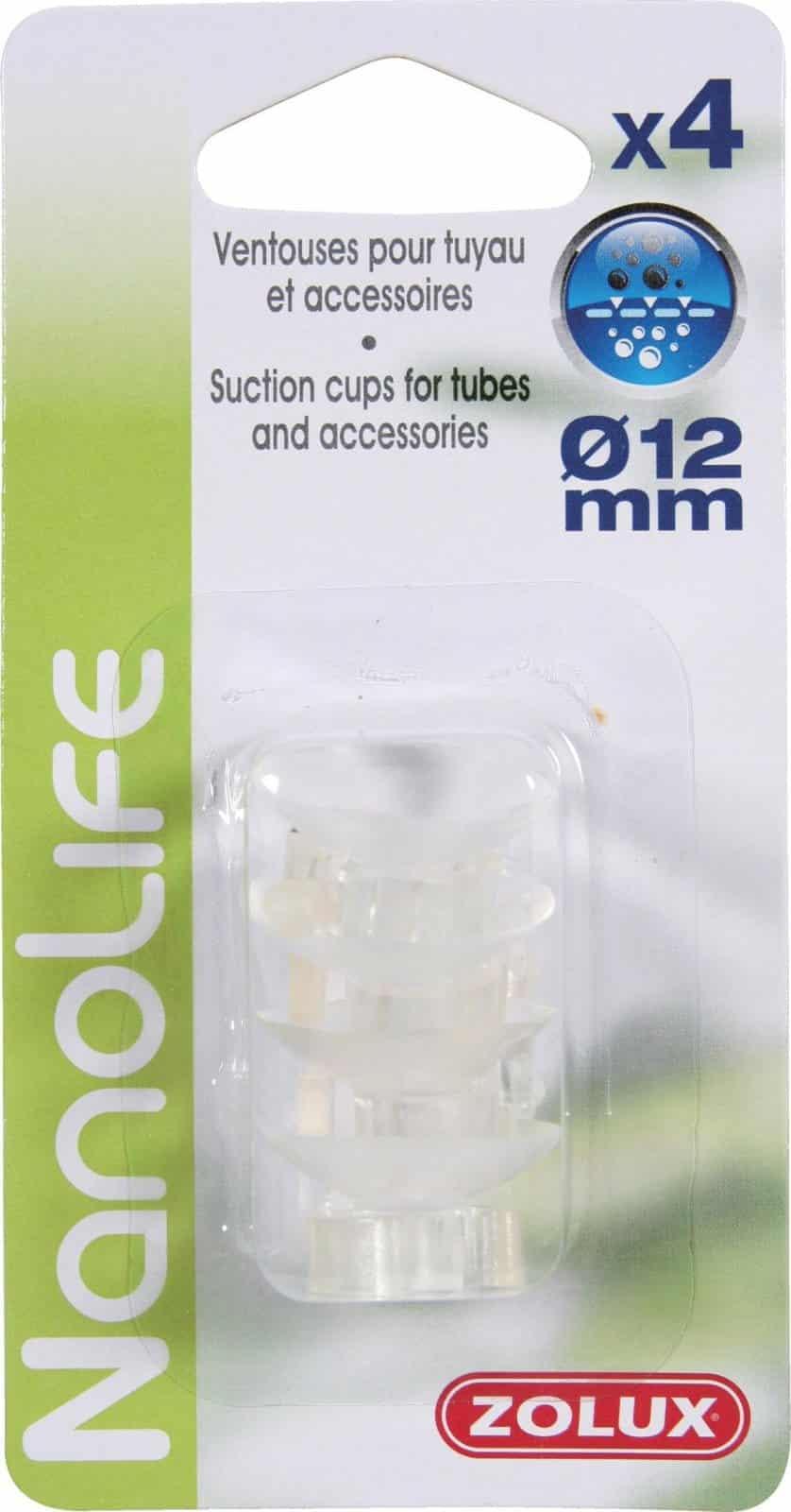 ZOLUX Kleine Saugnäpfe für Aquarium – für Schläuche und Zubehör Ø12 mm, 4 Stück