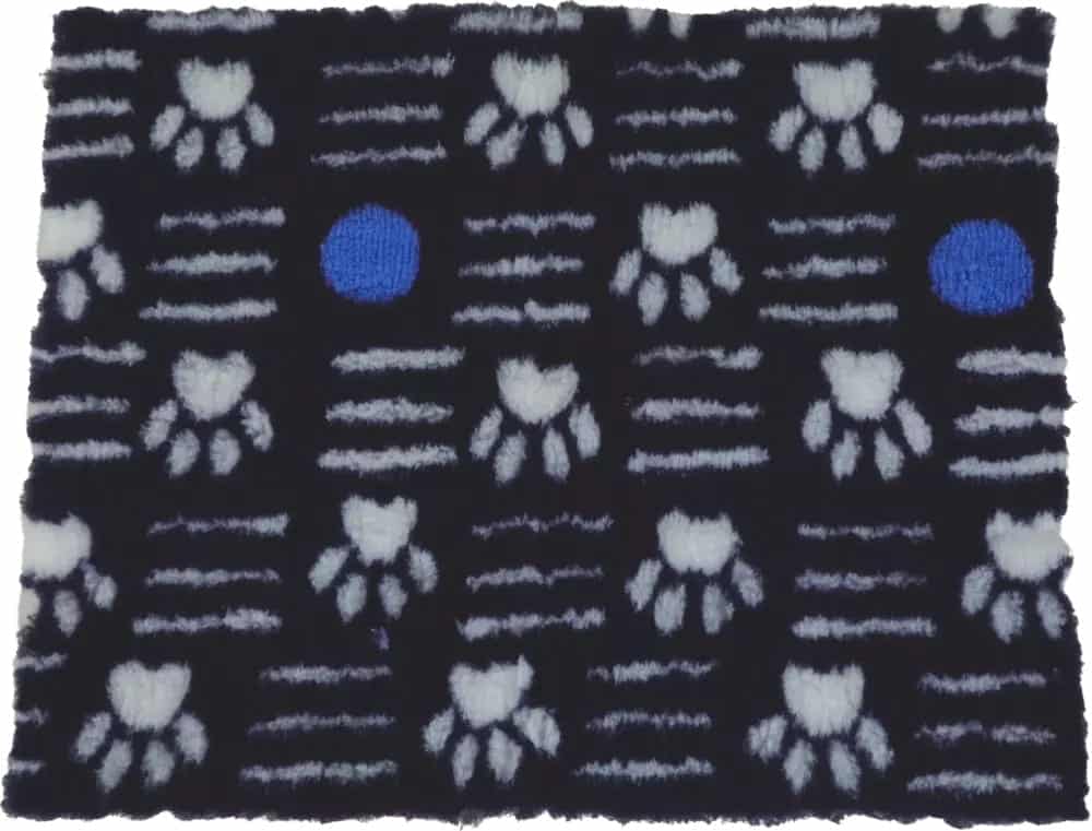 ZOLUX Isolierendes Dry-Bed-Hundebett mit Pfotenmuster 75 x 95 cm – Farbe Marineblau