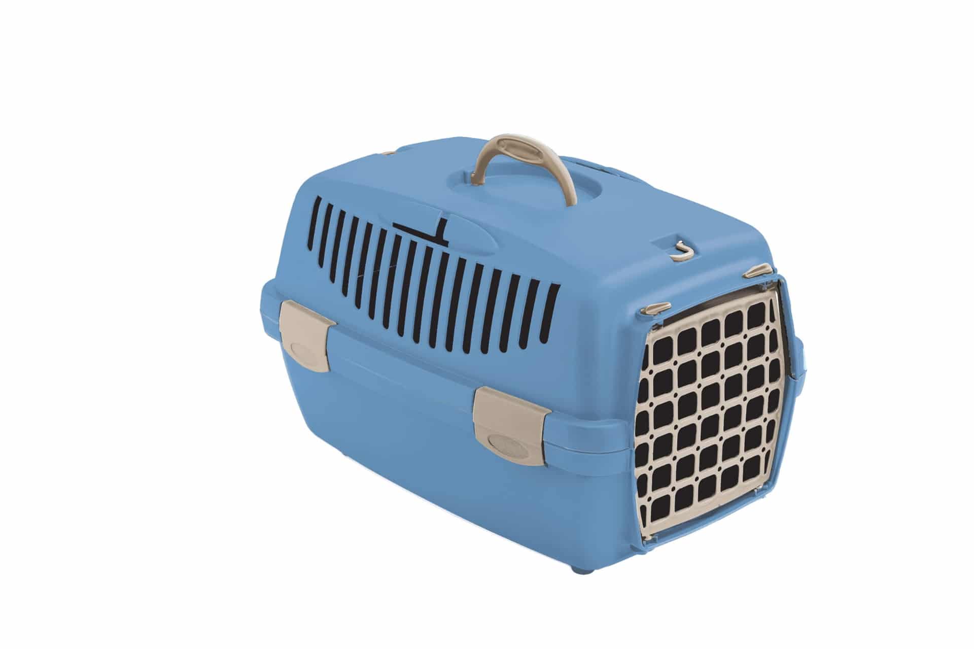 ZOLUX Transportbox für Hunde und Katzen GULLIVER 1 mit Kunststofftür, Farbe Blau