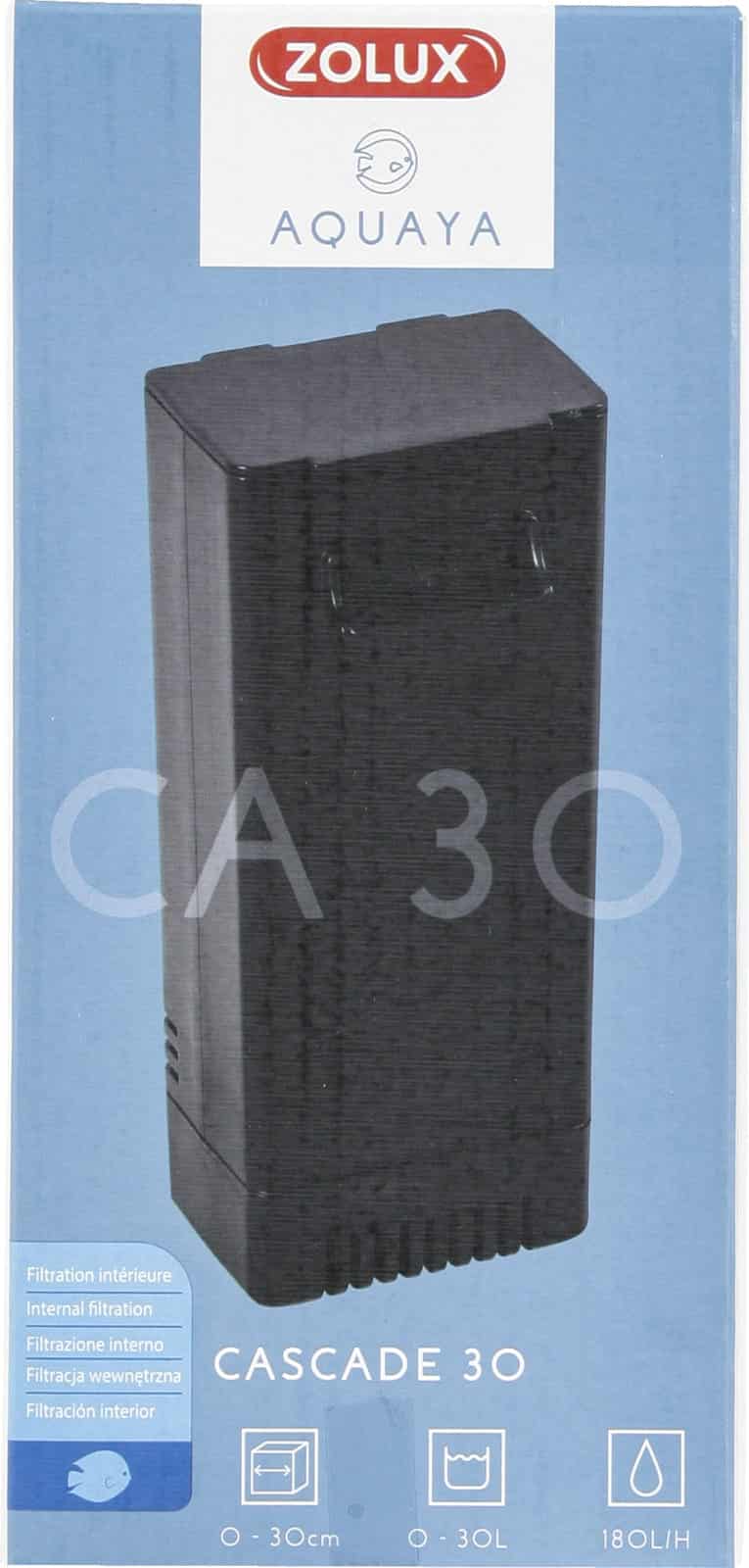 ZOLUX Innenfilter für Aquarien AQUAYA Cascade 30, Farbe Schwarz