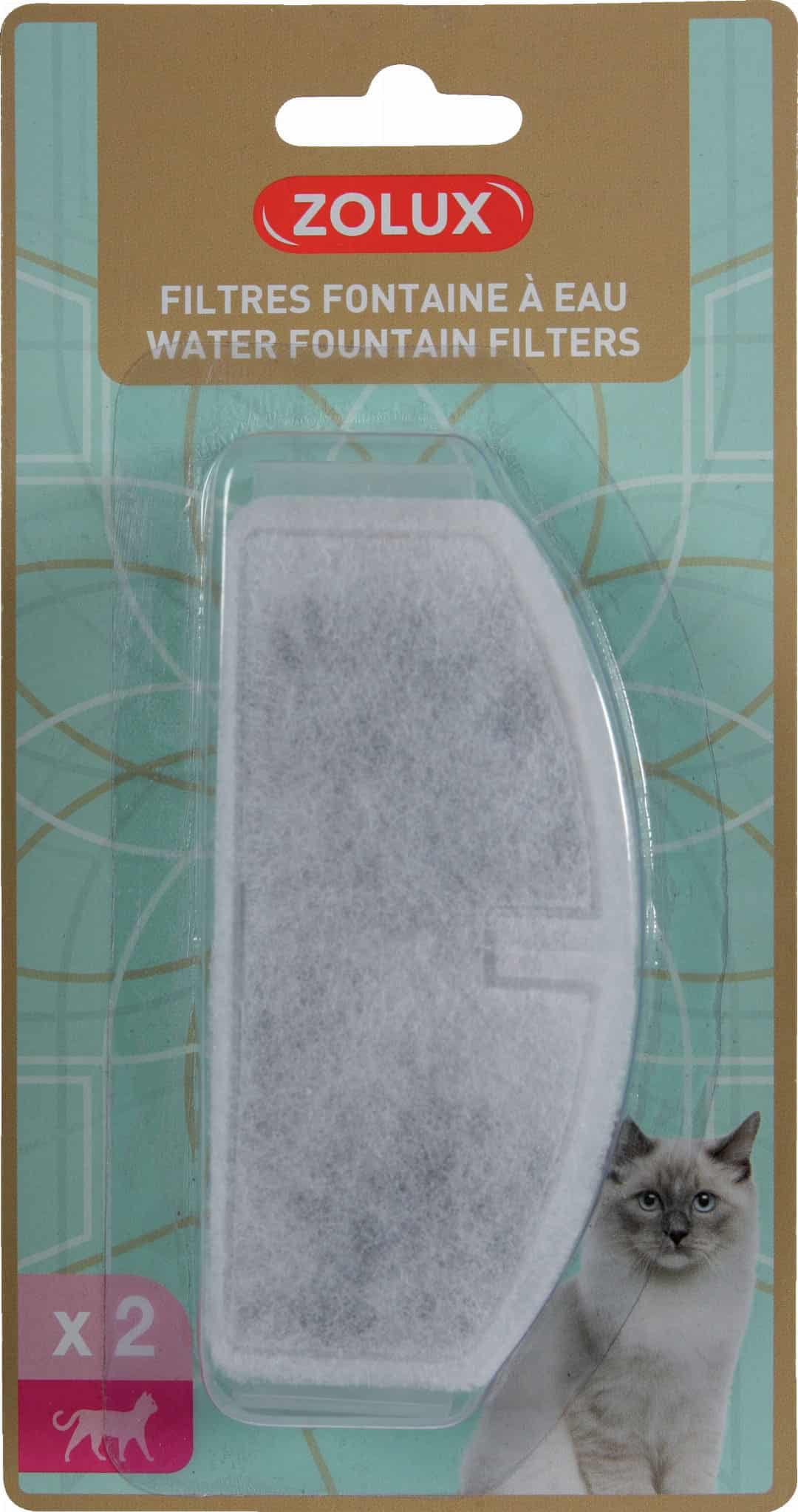 ZOLUX Filter für den Trinkbrunnen CALYPSO für Hunde und Katzen – 2 Stück