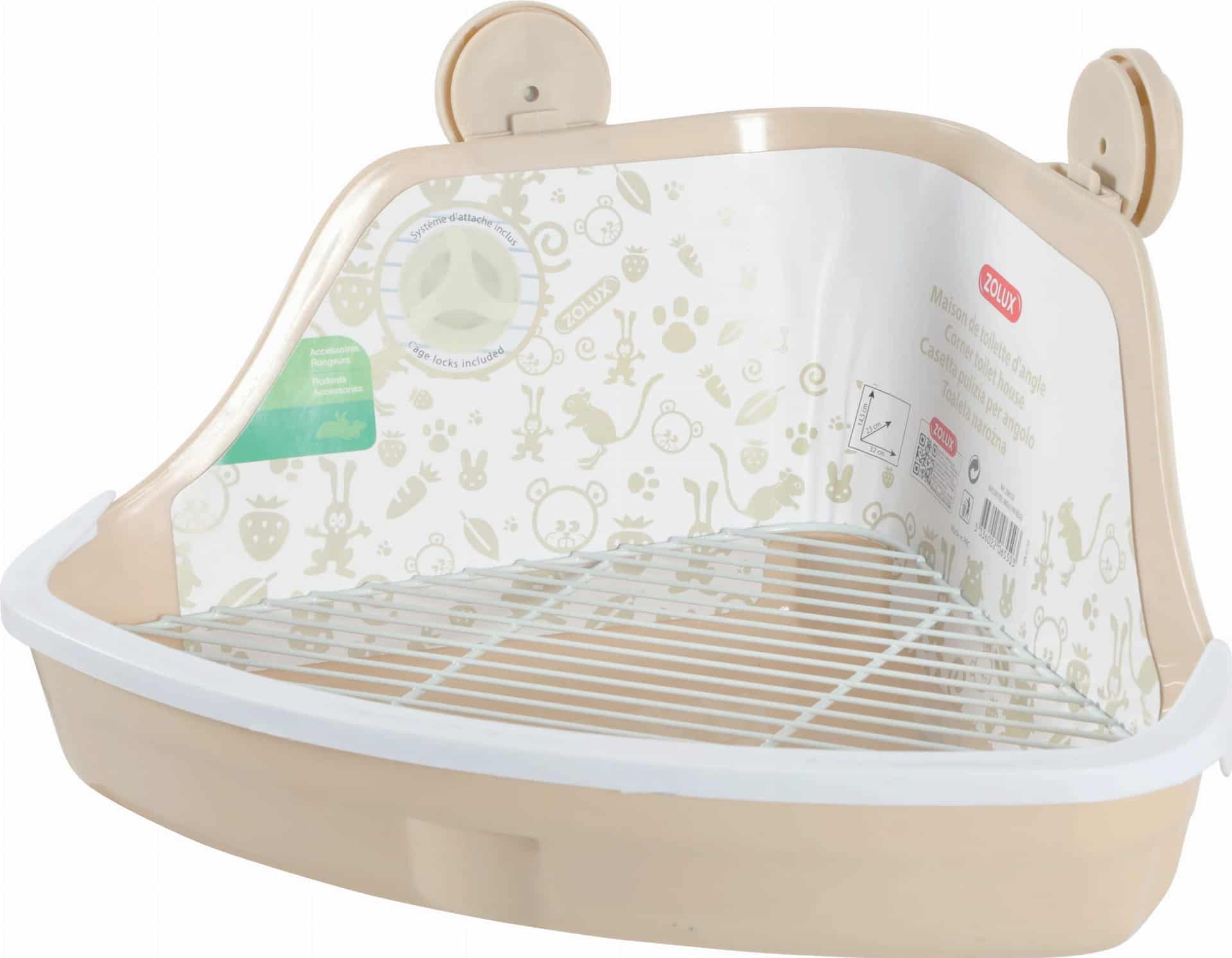 ZOLUX Ecktoilette für Nagetiere, klein, 320 x 230 x 145 mm, Farbe Beige